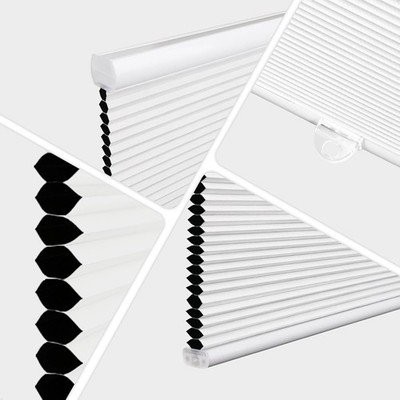 Cordless Blackout Cellular Shades Honeycomb 40×48″ White #R016