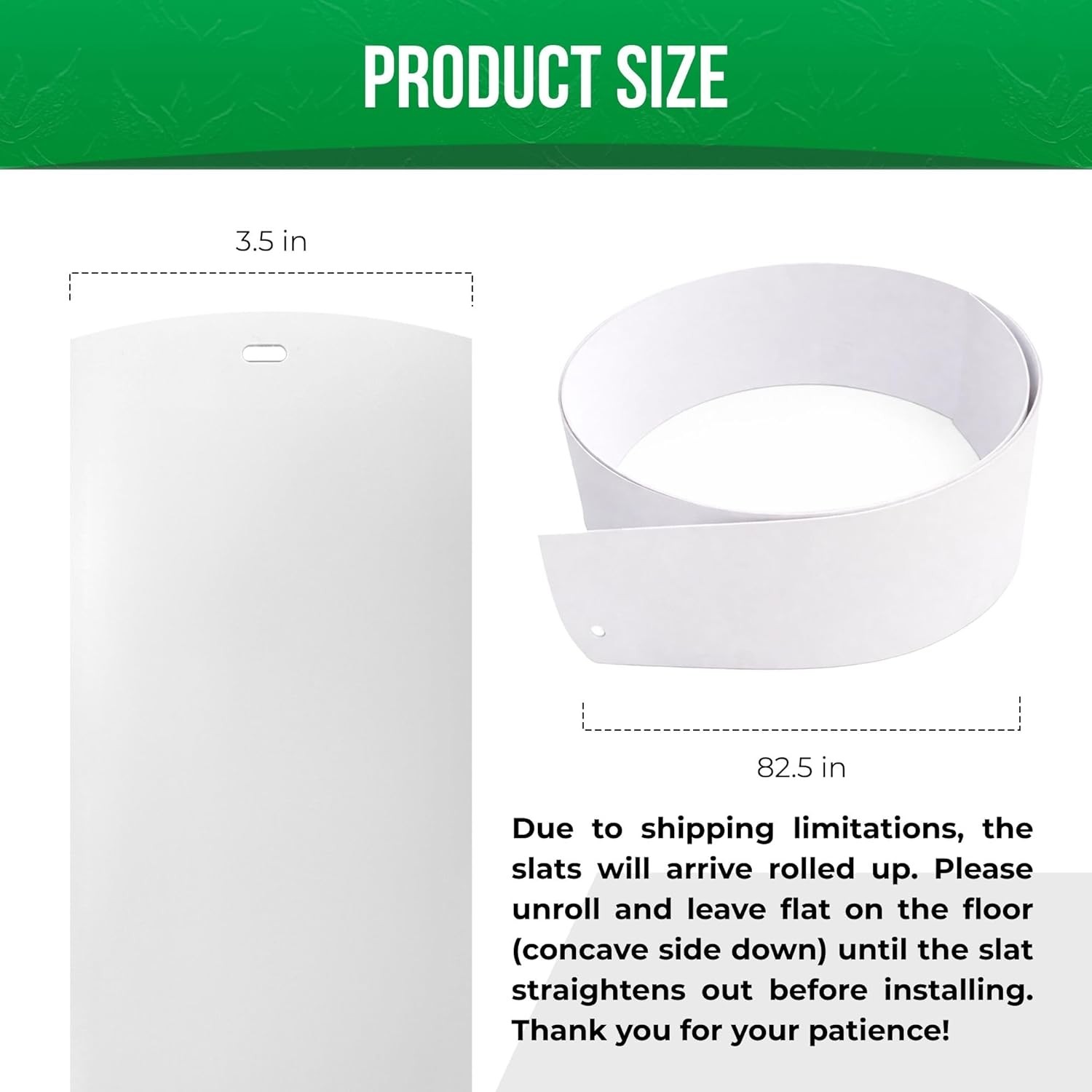 Vertical Blinds Replacement Slats, White Heavy Duty PVC Vinyl Smooth Curved