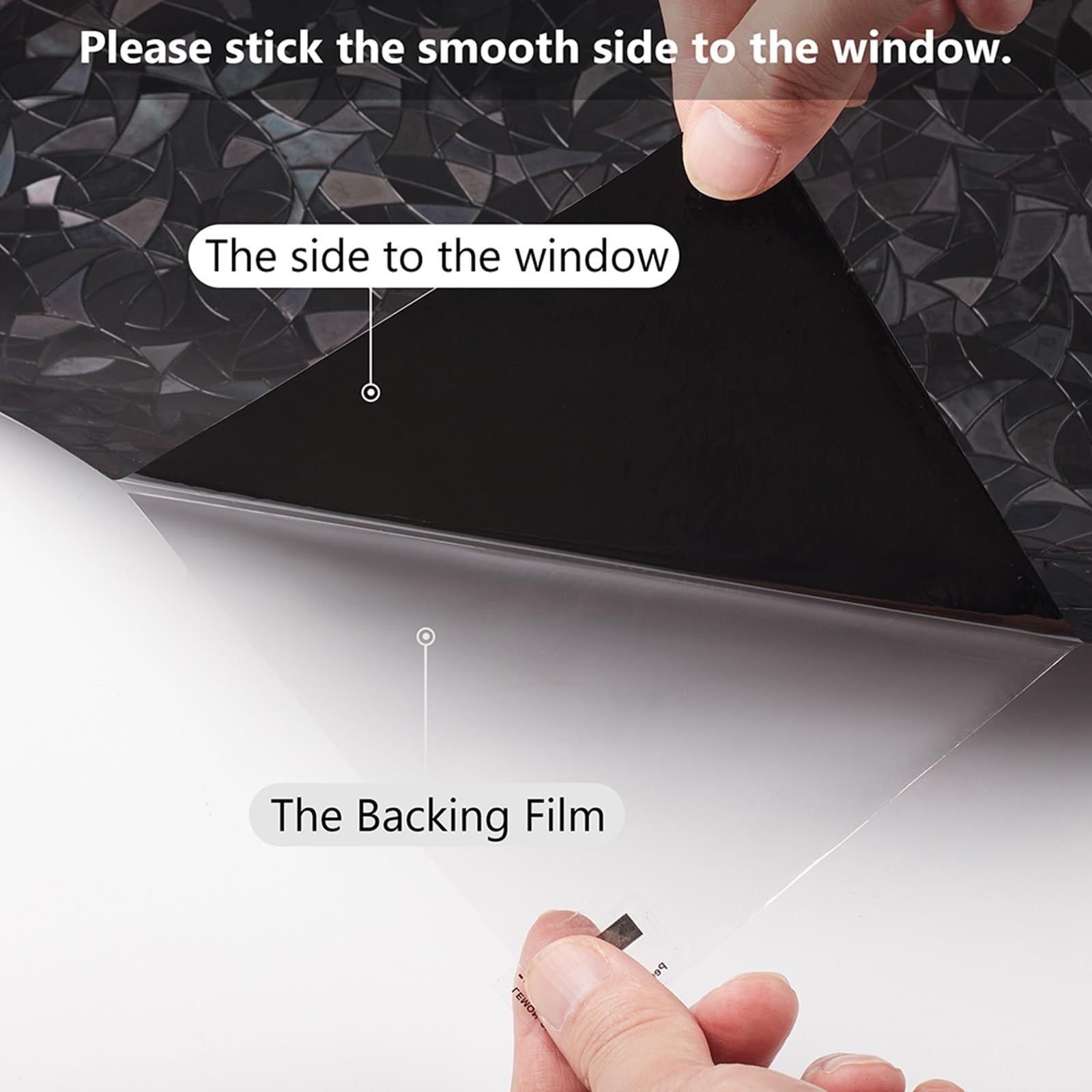 Total Blackout Window Film – Frosted Privacy Cling Tint, 100% Opaque, Removable,