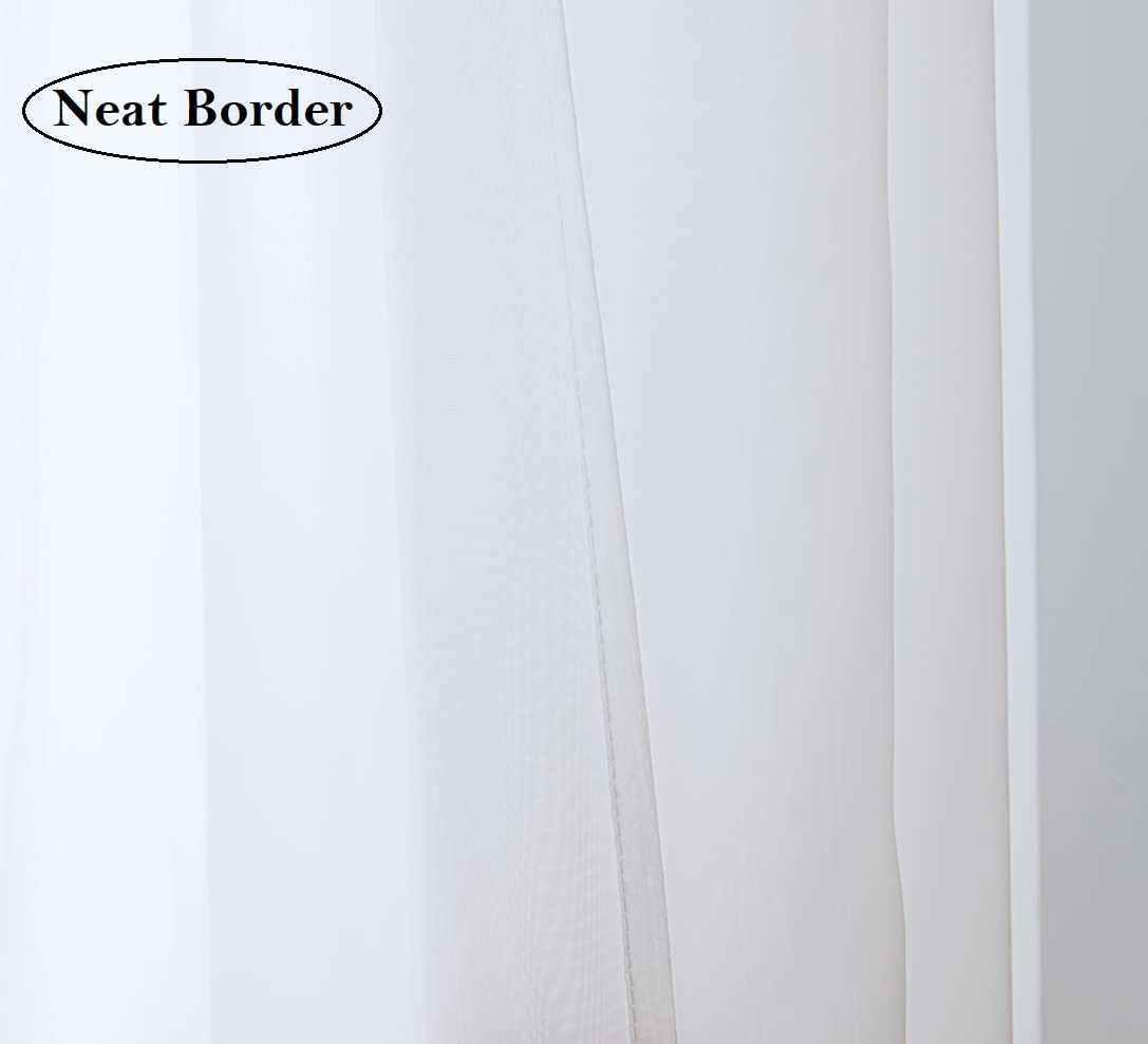 Sheer Outdoor Curtains 2 Panels W52 X L130 Eyelets Voile for French Door