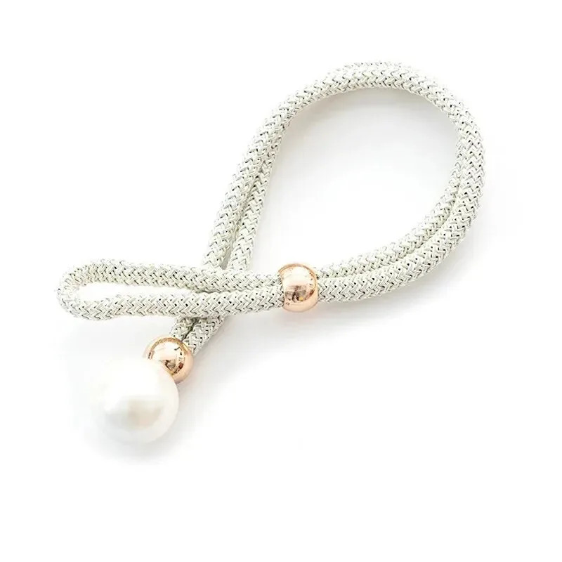 2 pieces No-hole curtain tiebacks, pull-style pearl tie cords, curtain fasteners