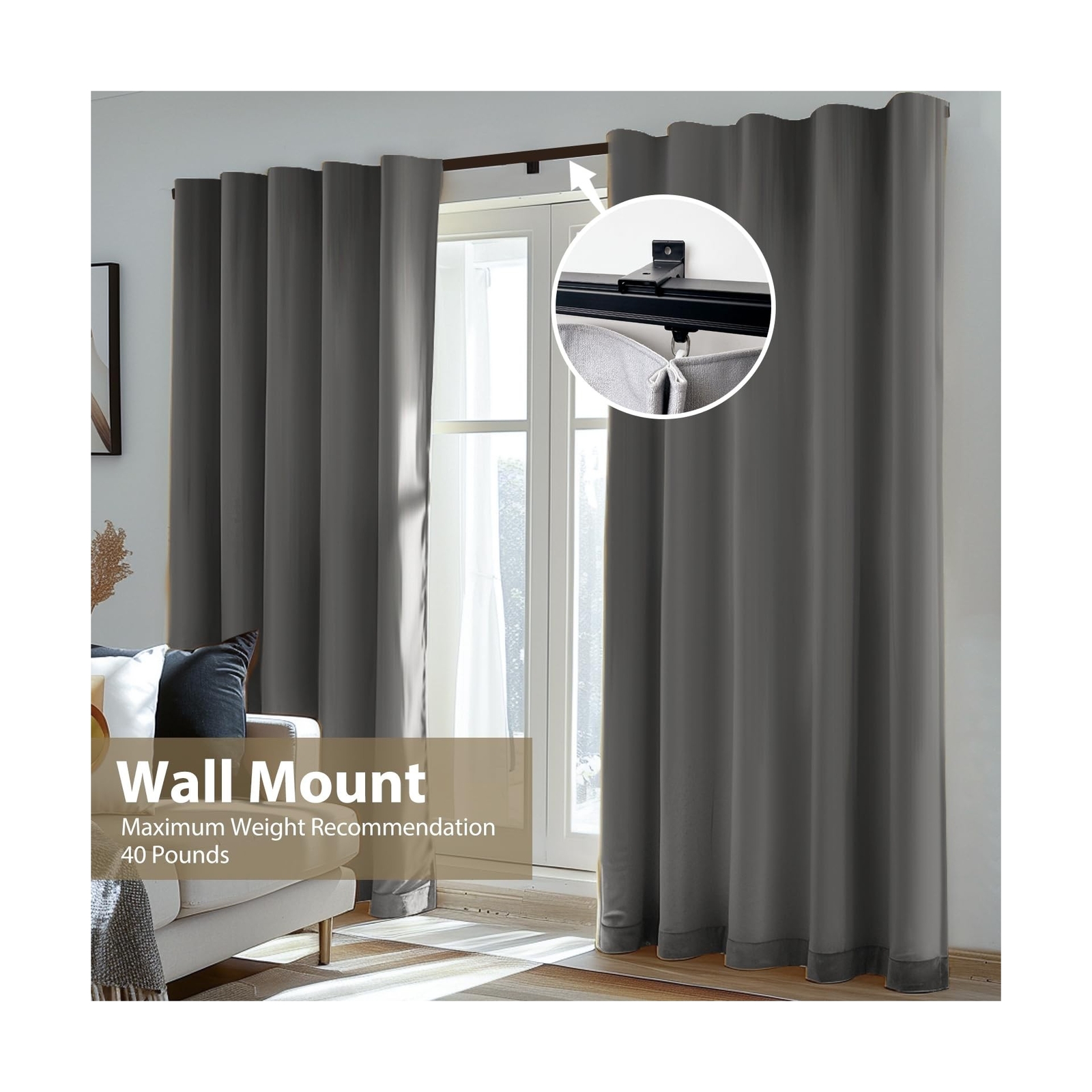Ceiling Curtain Track Ceiling and Wall Mounted Heavy-Duty Curtains Rails Room…