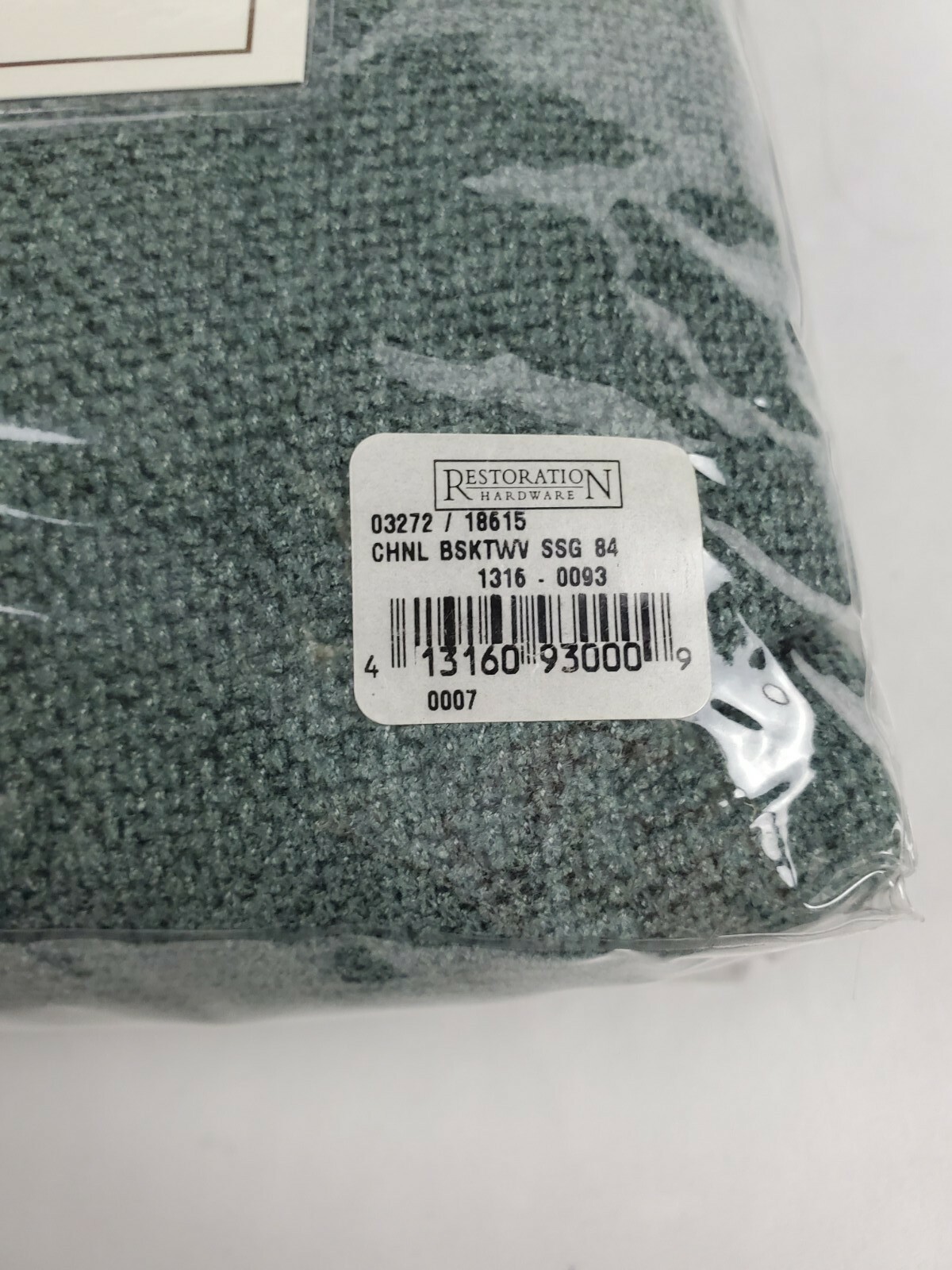 Restoration Hardware Chenille Basketweave Drapery 50×84 Cotton Lined Silver Sage
