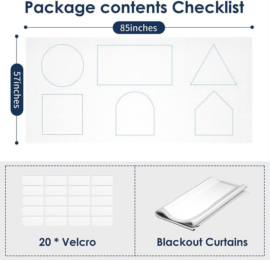 Customizable 100% Blackout Shades – Easy Adhesion & UV Protection for Bedrooms