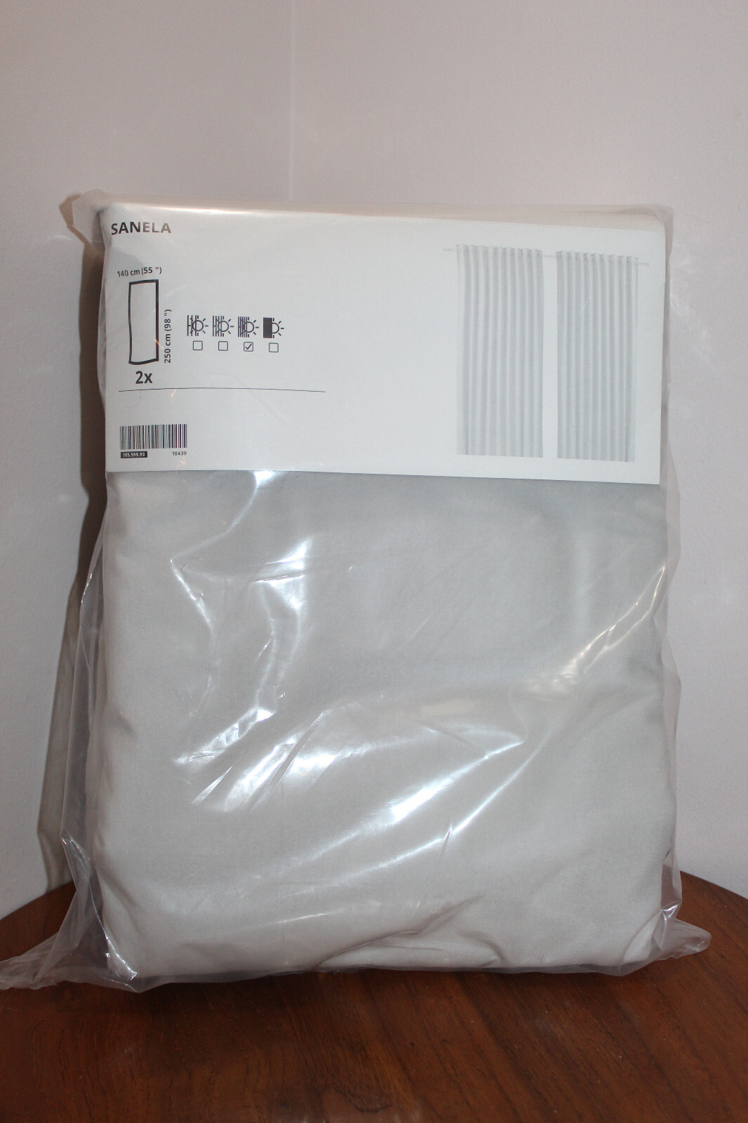 IKEA SANELA PANEL CURTAINS 1 PAIR 100% COTTON VELVET LIGHT GRAY 55″x98″