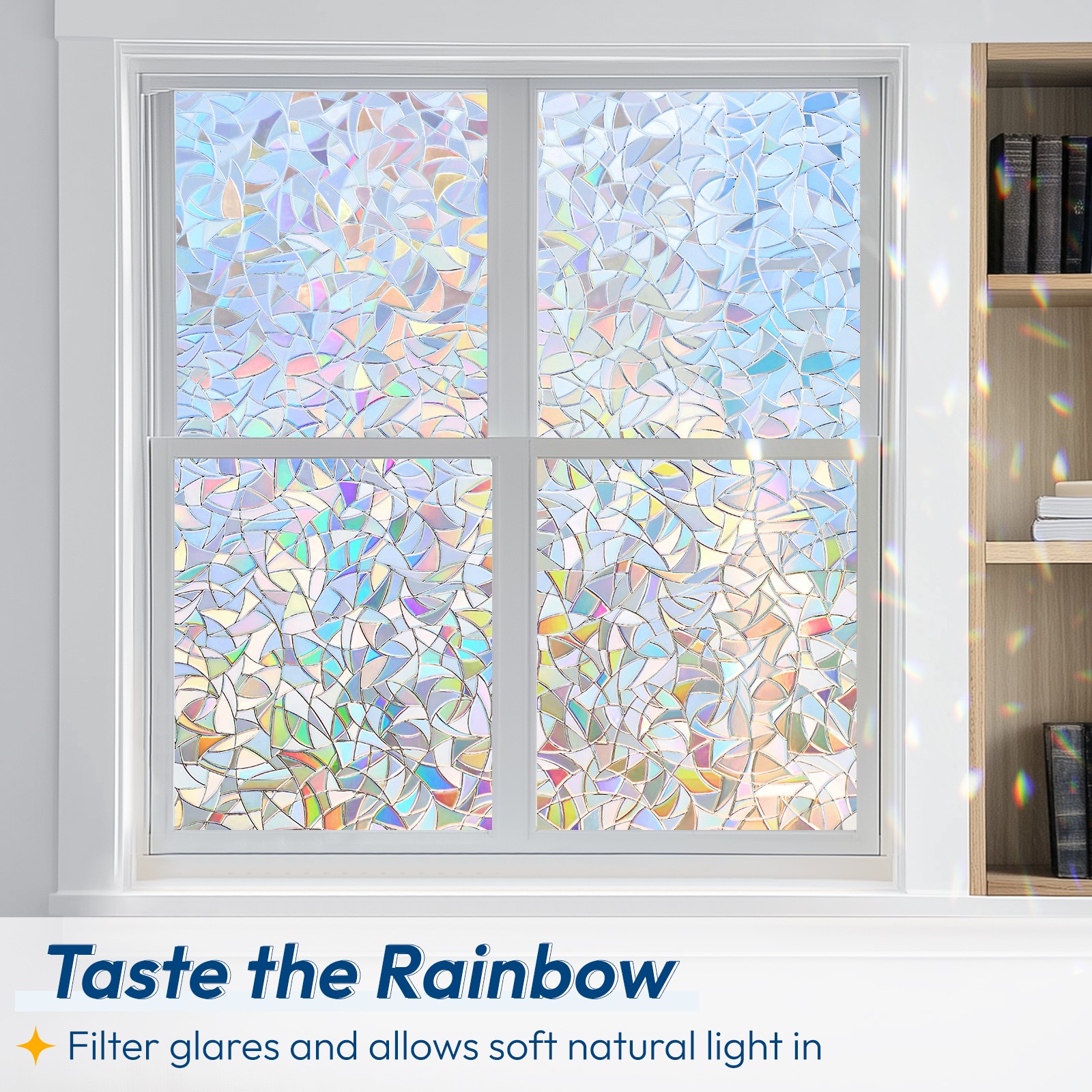 Pigo Window Privacy Film Frosted Static Cling Glass Sticker Opaque Pure White