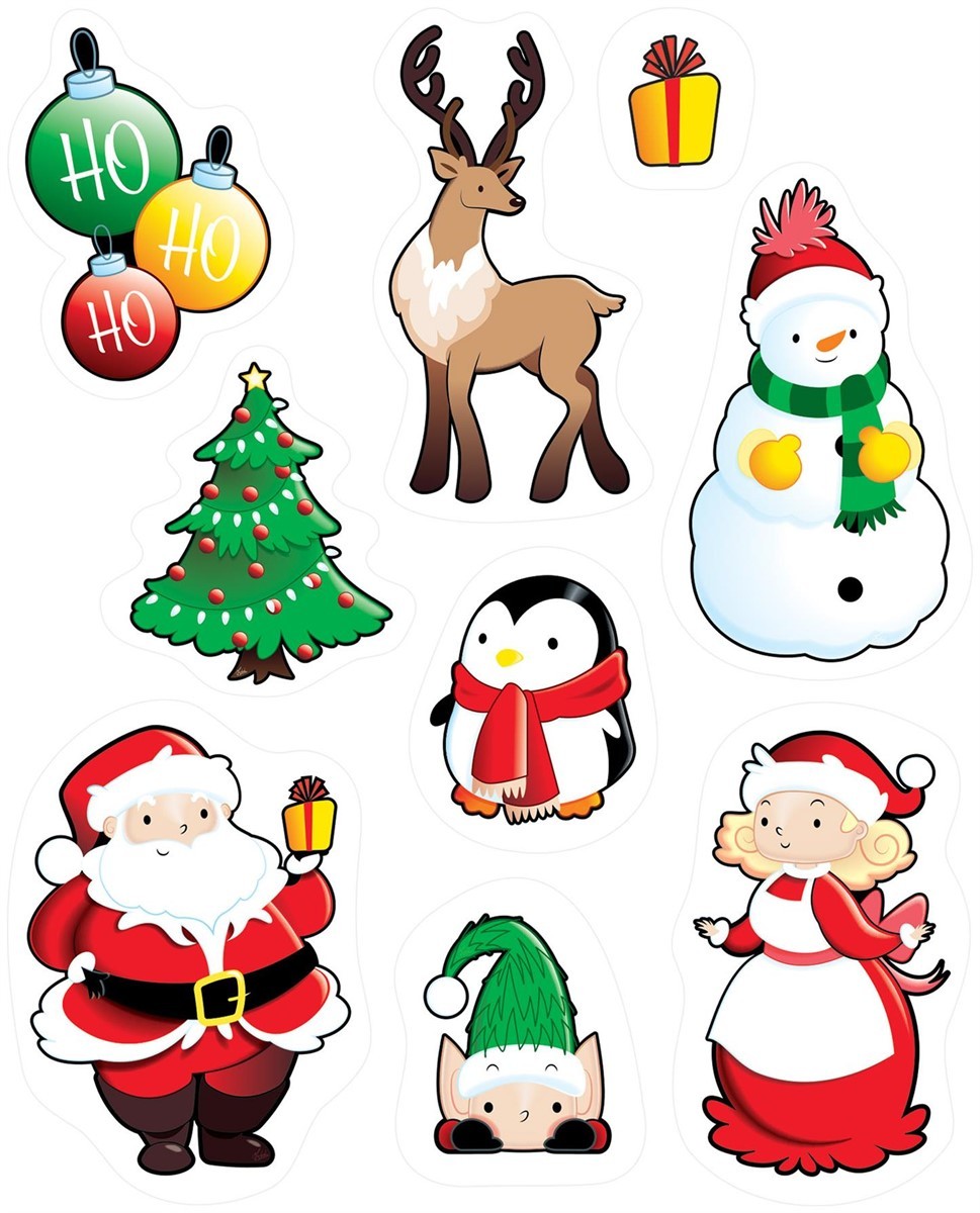 Santa & Friends Clings of Size 12″ x 17″ Sh for Christmas – Beistle