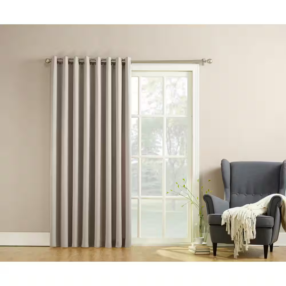 Stone Solid Grommet Room Darkening Curtain – 100 In. W X 84 In. L