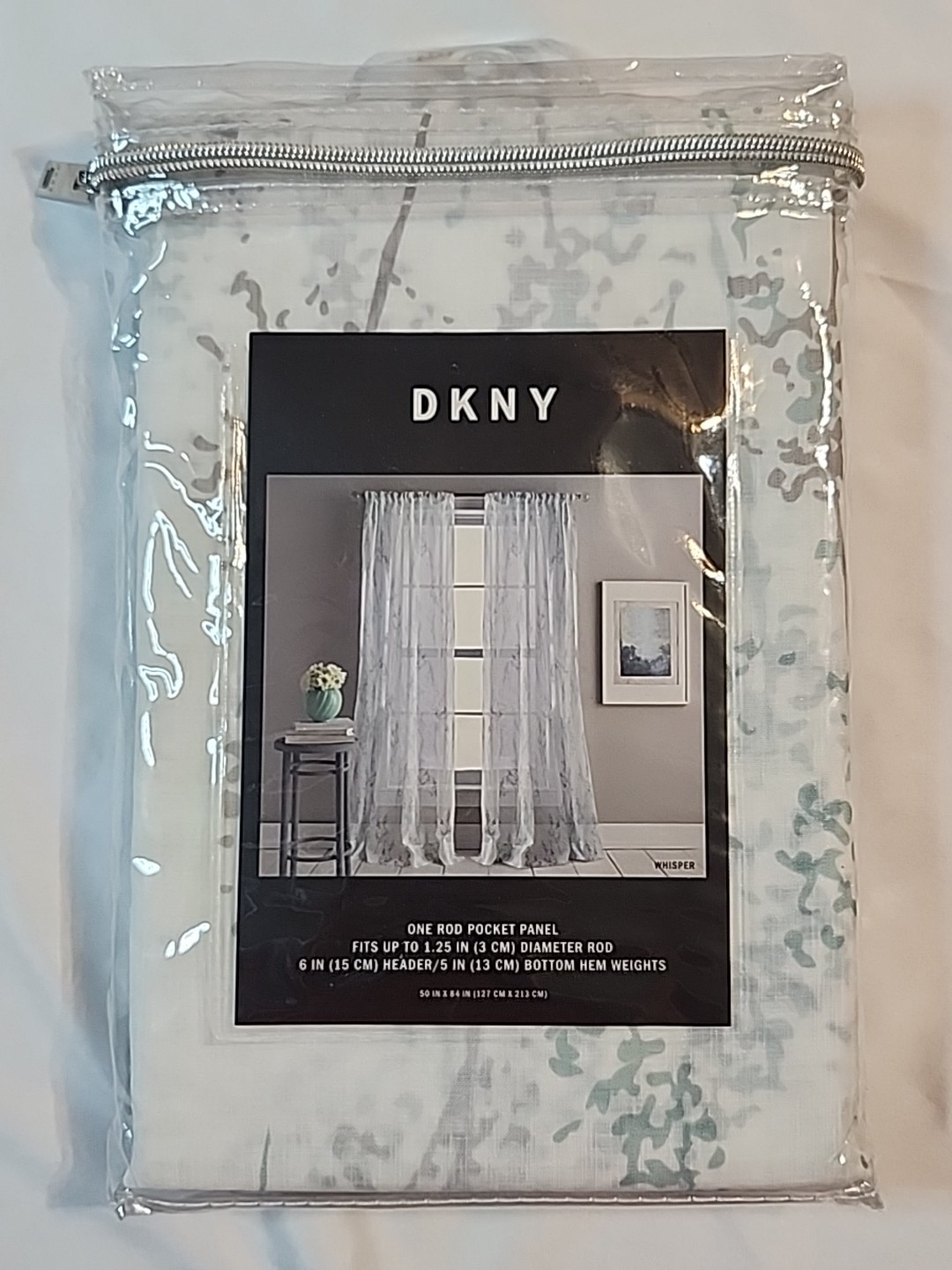 DKNY Single Rod Pocket Panel 50″x84″ Sheer 1.25 in Diameter Rod Paisley