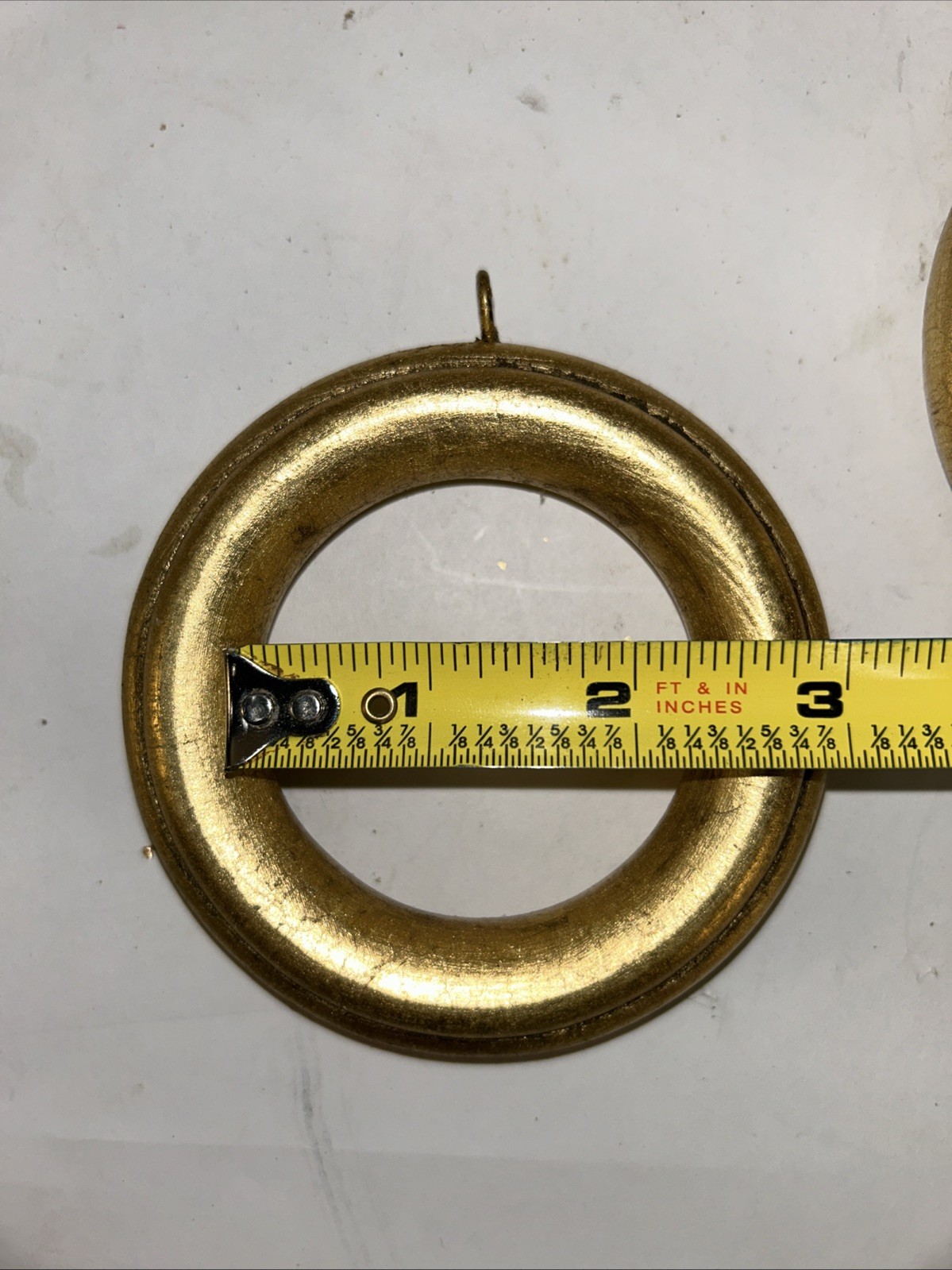 Lot Of 10 Medium Gold Painted Curtain Rod Rings 2 1/4” FREE SHIPPING