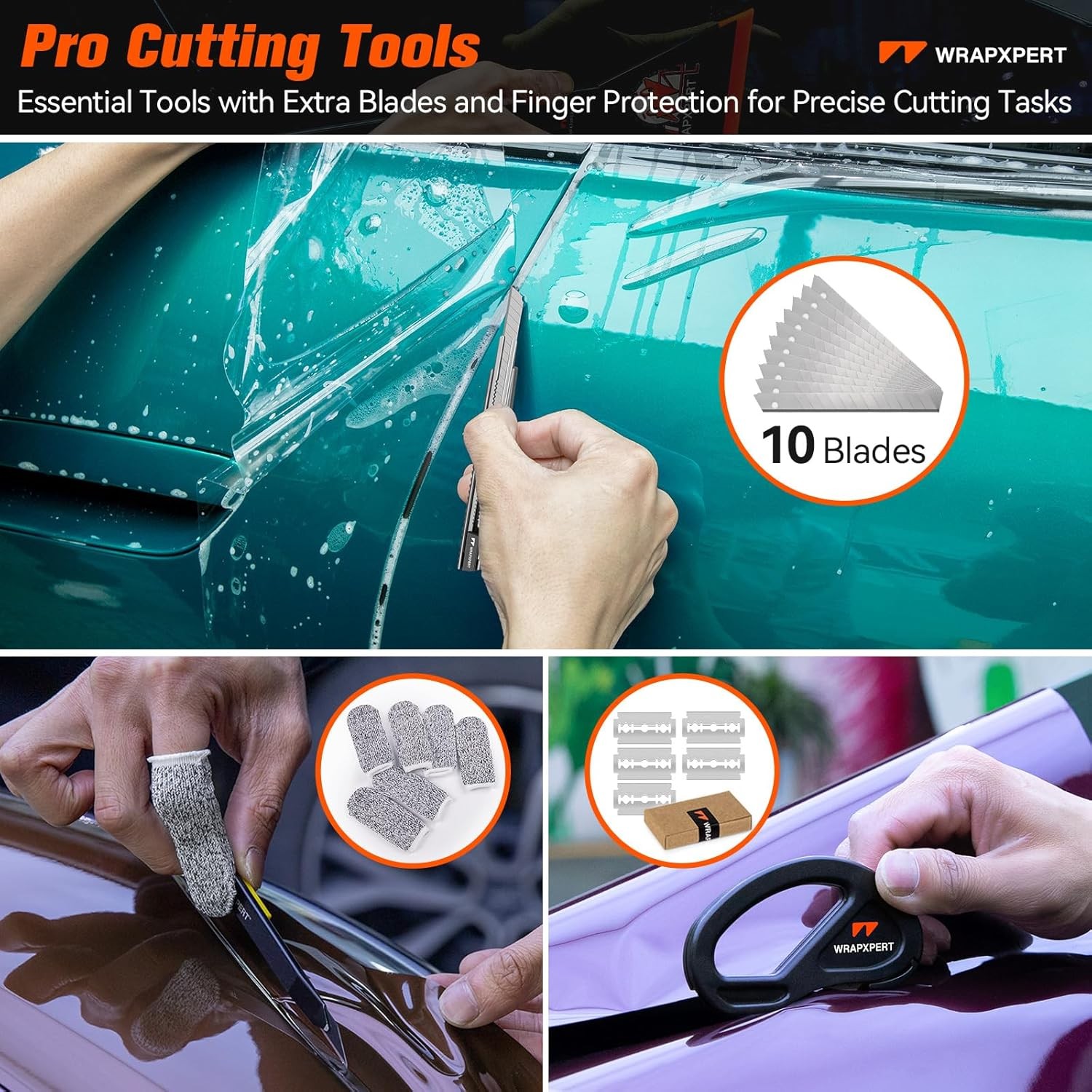 Car Window Tint Tools Kit Vinyl Wrap Squeegee Felt Long Handle Film Installation
