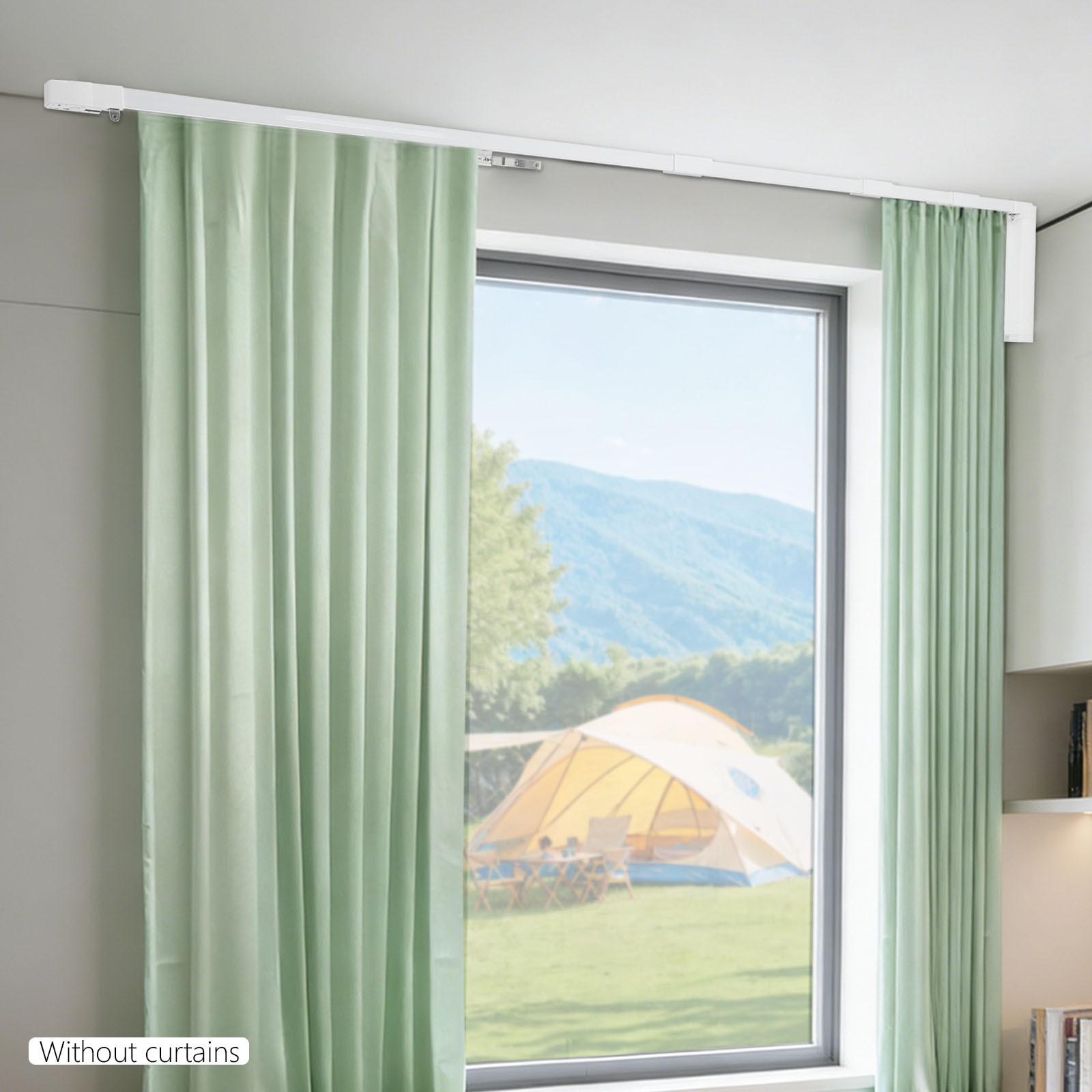 Curtain Track/Electric Curtain Rail w/ Remote Control,Adjustable 120-320cm L
