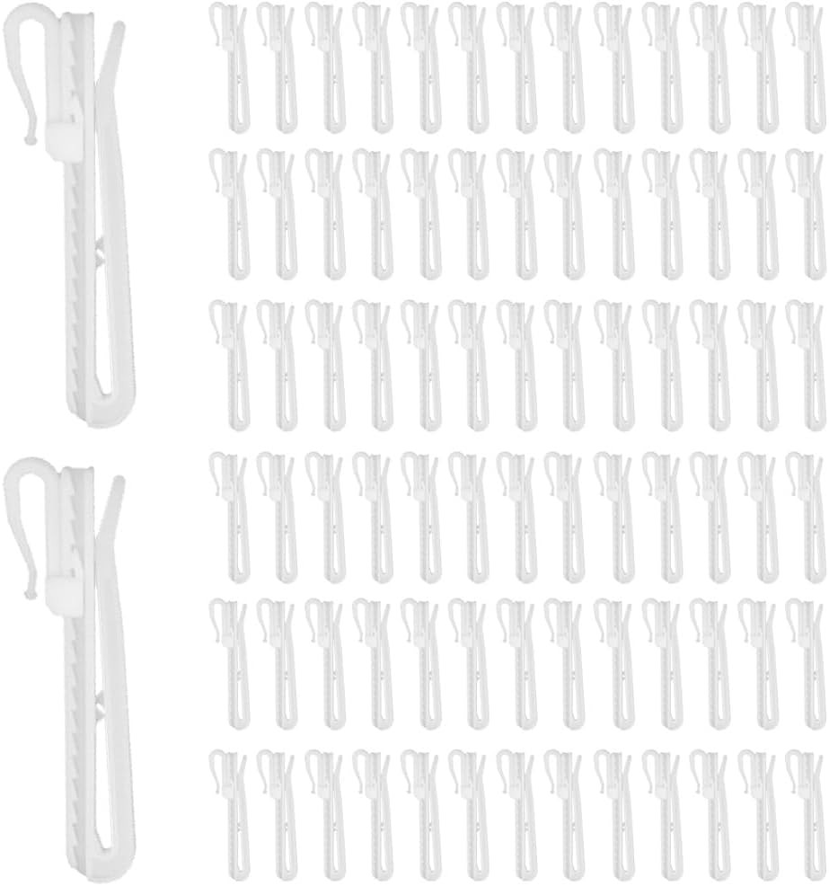 80 Pcs Adjustable Plastic Pinch Pleat Curtain Hooks & Clips – Durable Curtain…
