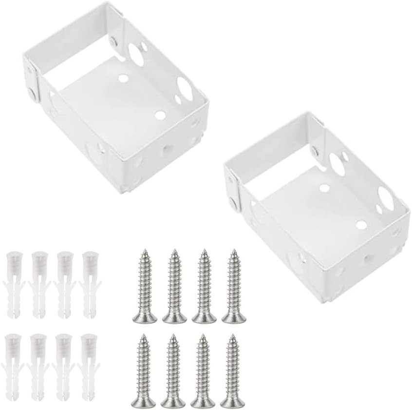 2Pcs Mini Metal Window Blind Brackets Box Mounting Bracket for Window Low