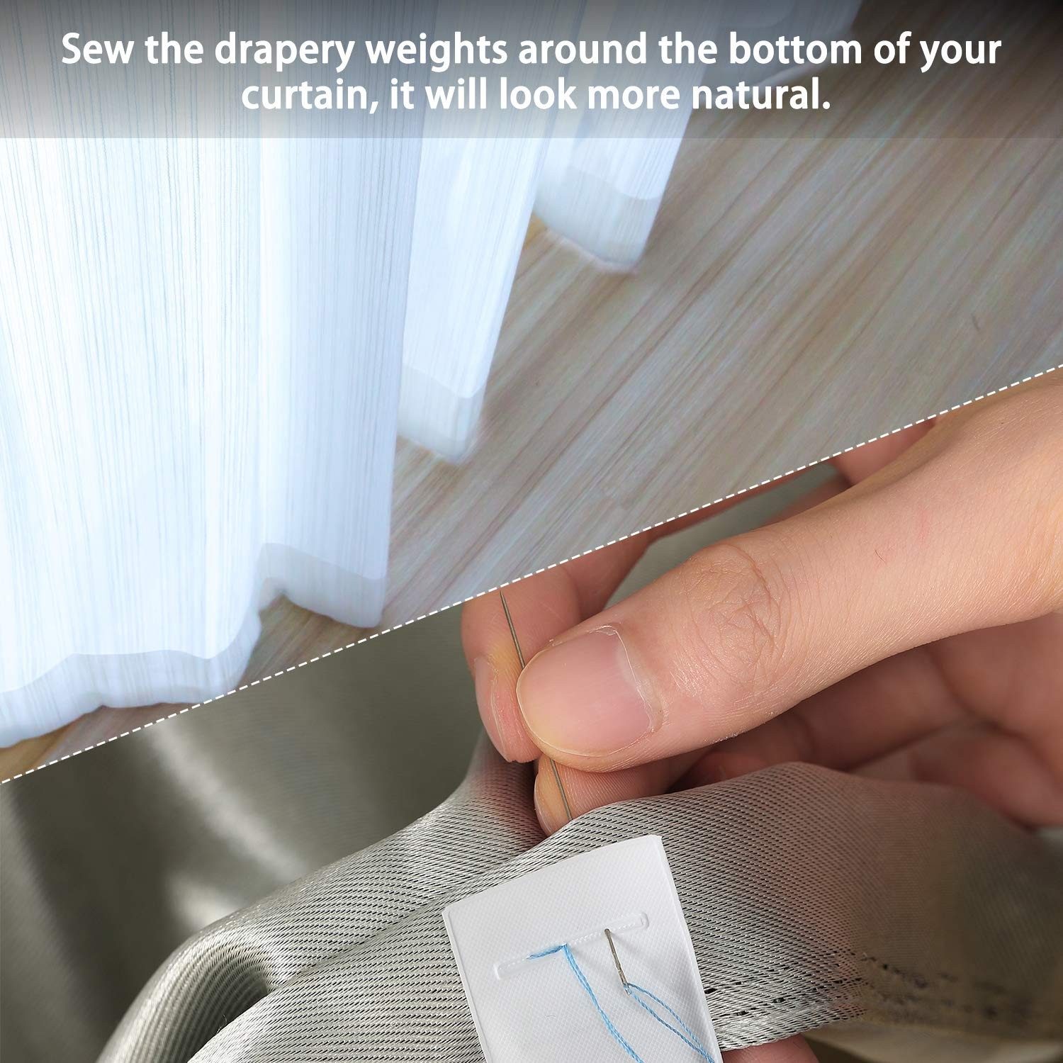 Curtain Drapery Weights Vinyl Covered Bottom Weights Sewing Kit 28 PCS