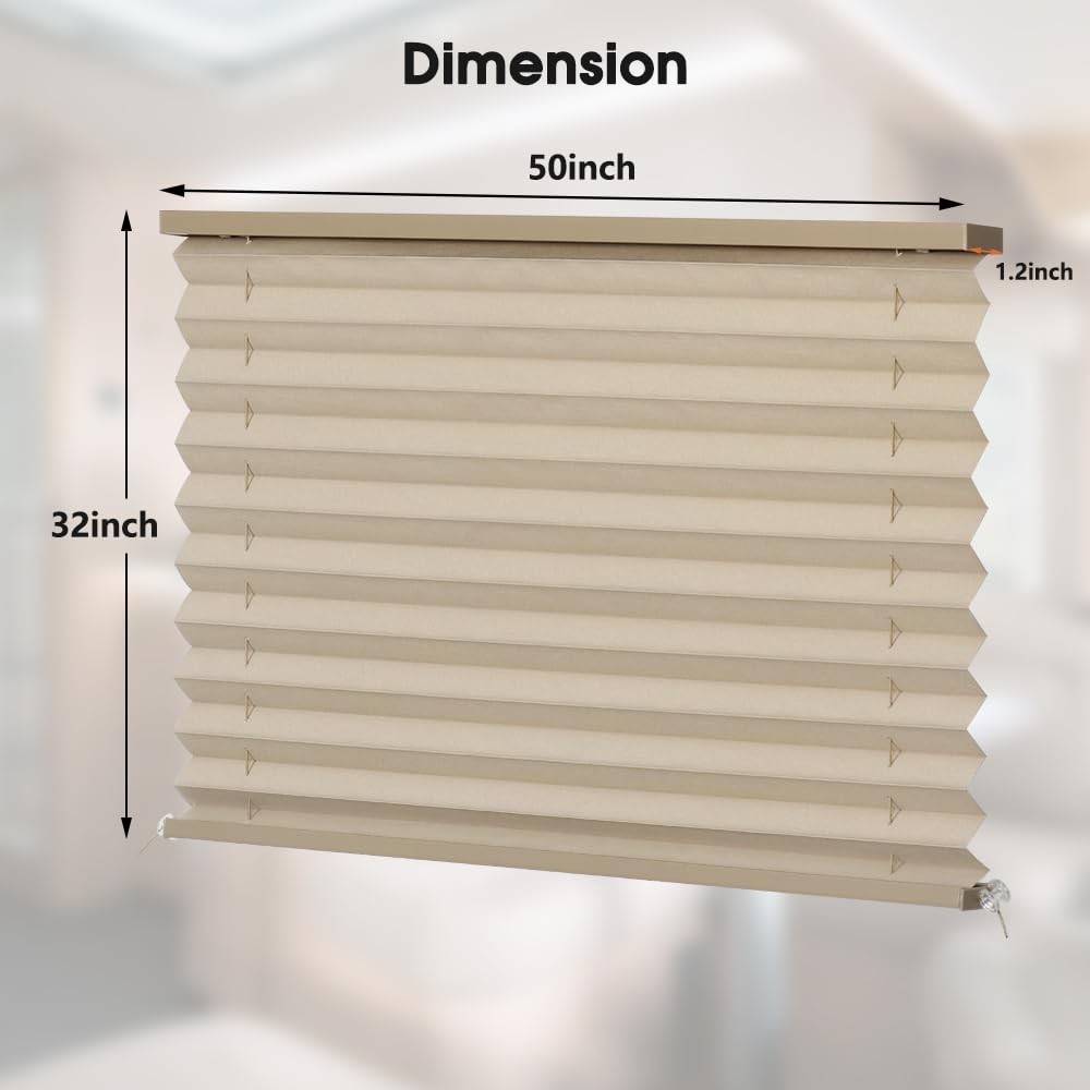 RV Blinds Blackout Curtains Camper Window Shades 50×32 Inch Pleated (72