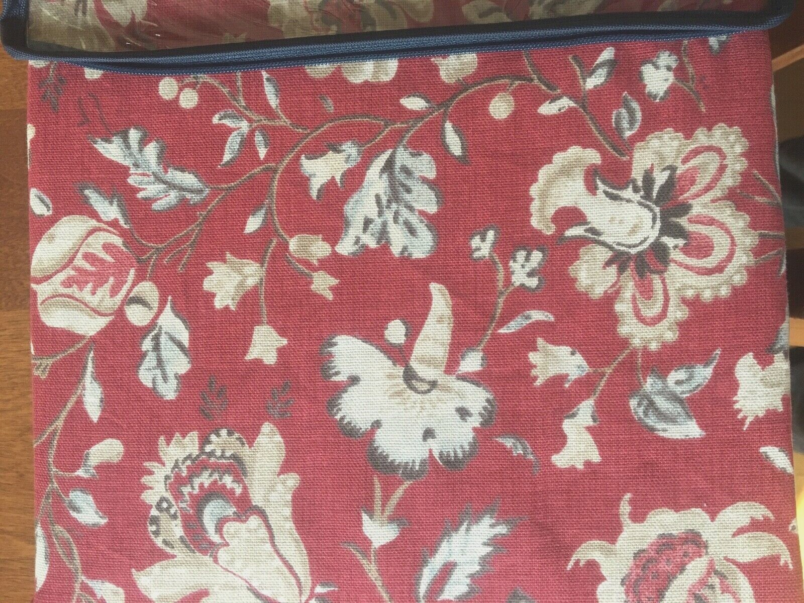 CHAPS CANAAN WINDOW VALANCE Red Brick Taupe Cream Floral 80 x 17