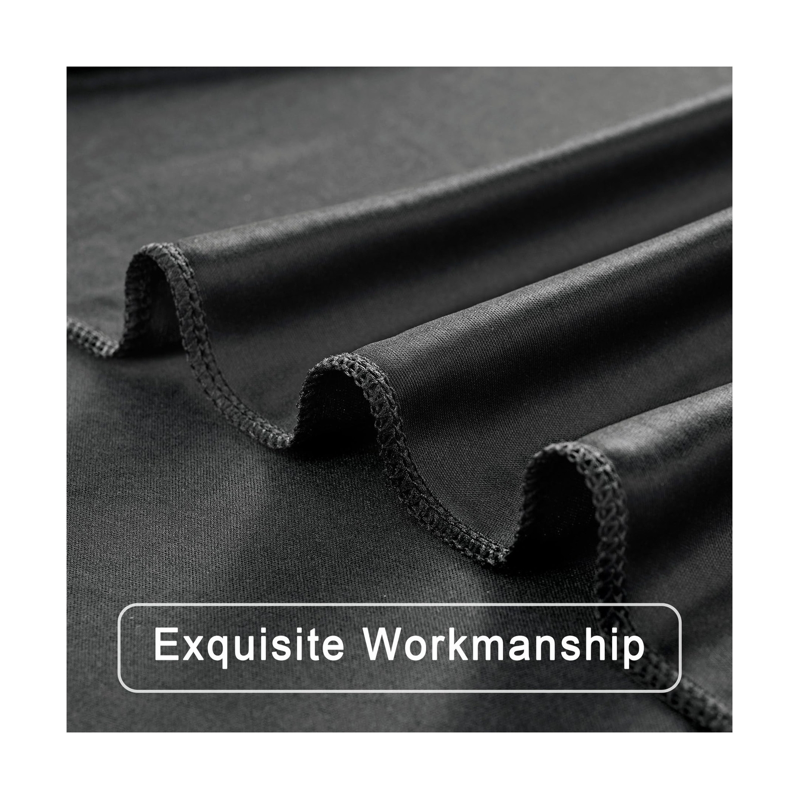10ftx50ft Black Wrinkle-Free Backdrop Curtain Drapes, 10 Panels Thick 5ftx10f…