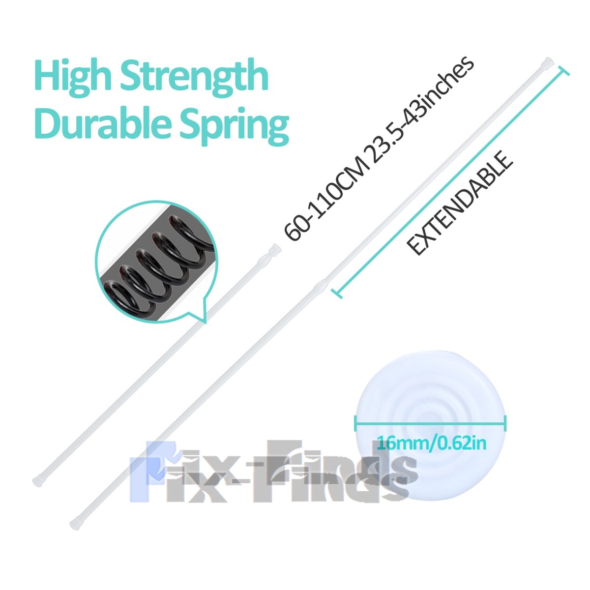 2Pack Heavy Duty Tension Rod 23-43Inches No Drill for Window Bathroom Shower New
