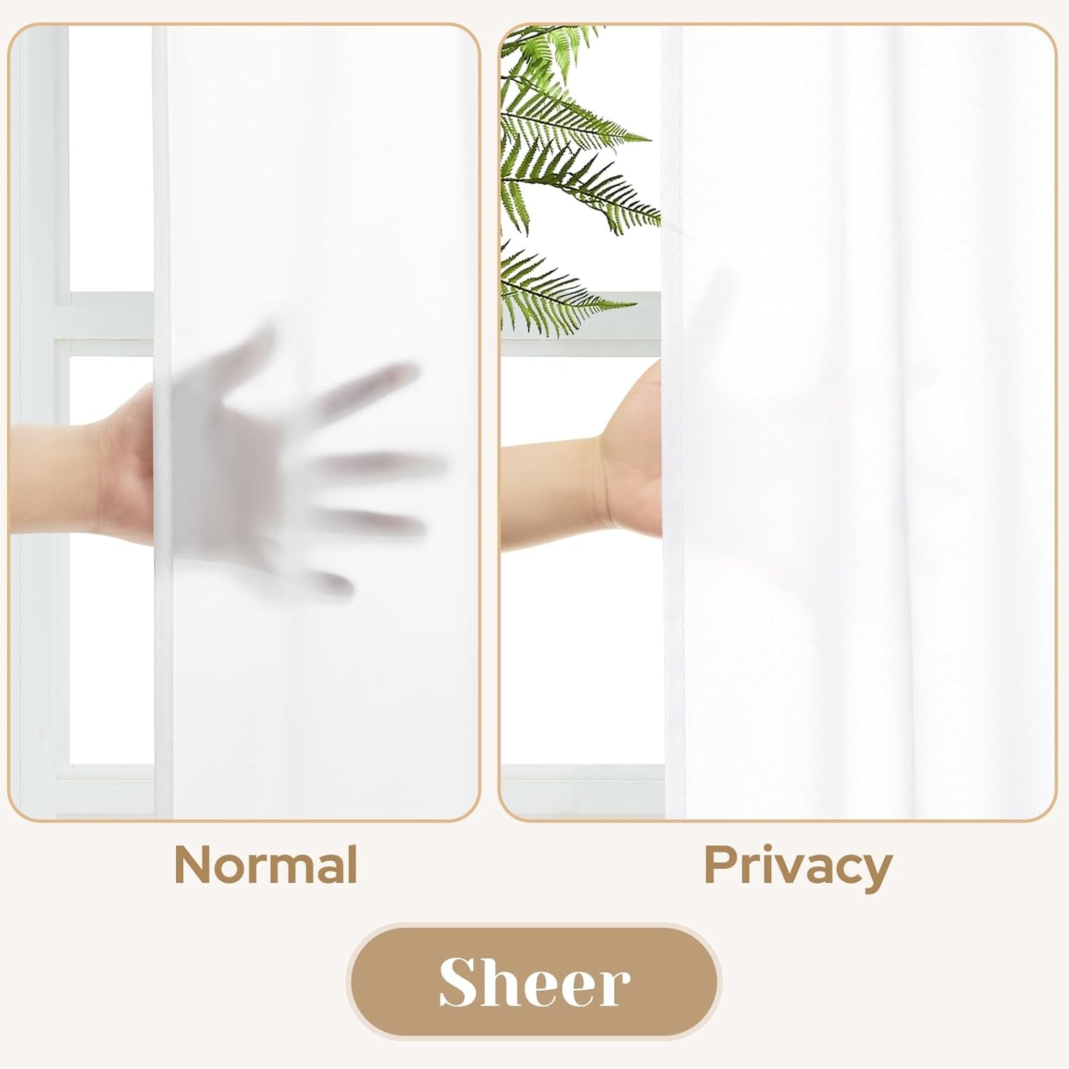 Non-See-Through White Sheer Kitchen Curtains 30 X 24 Inches Long 2 Panels Short