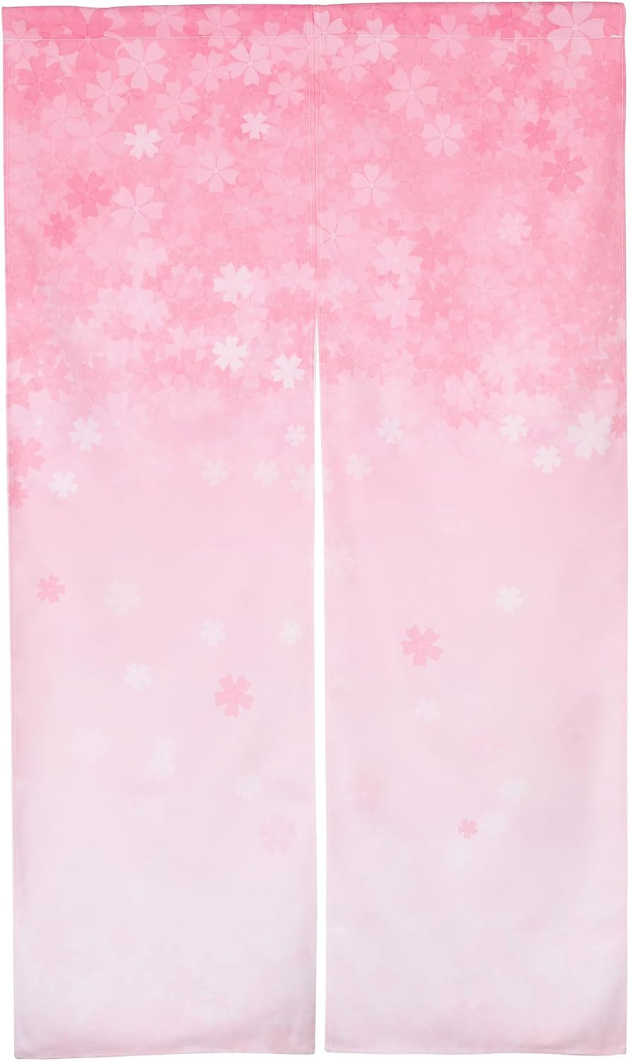Japanese Noren Long Doorway Curtain Pink Cherry Blossoms Hanging Door Curtain Ta