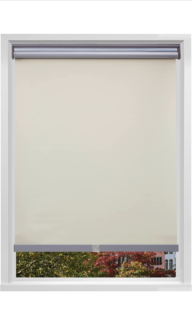 Cordless Blackout Roller Shades Beige 32×72 Inches