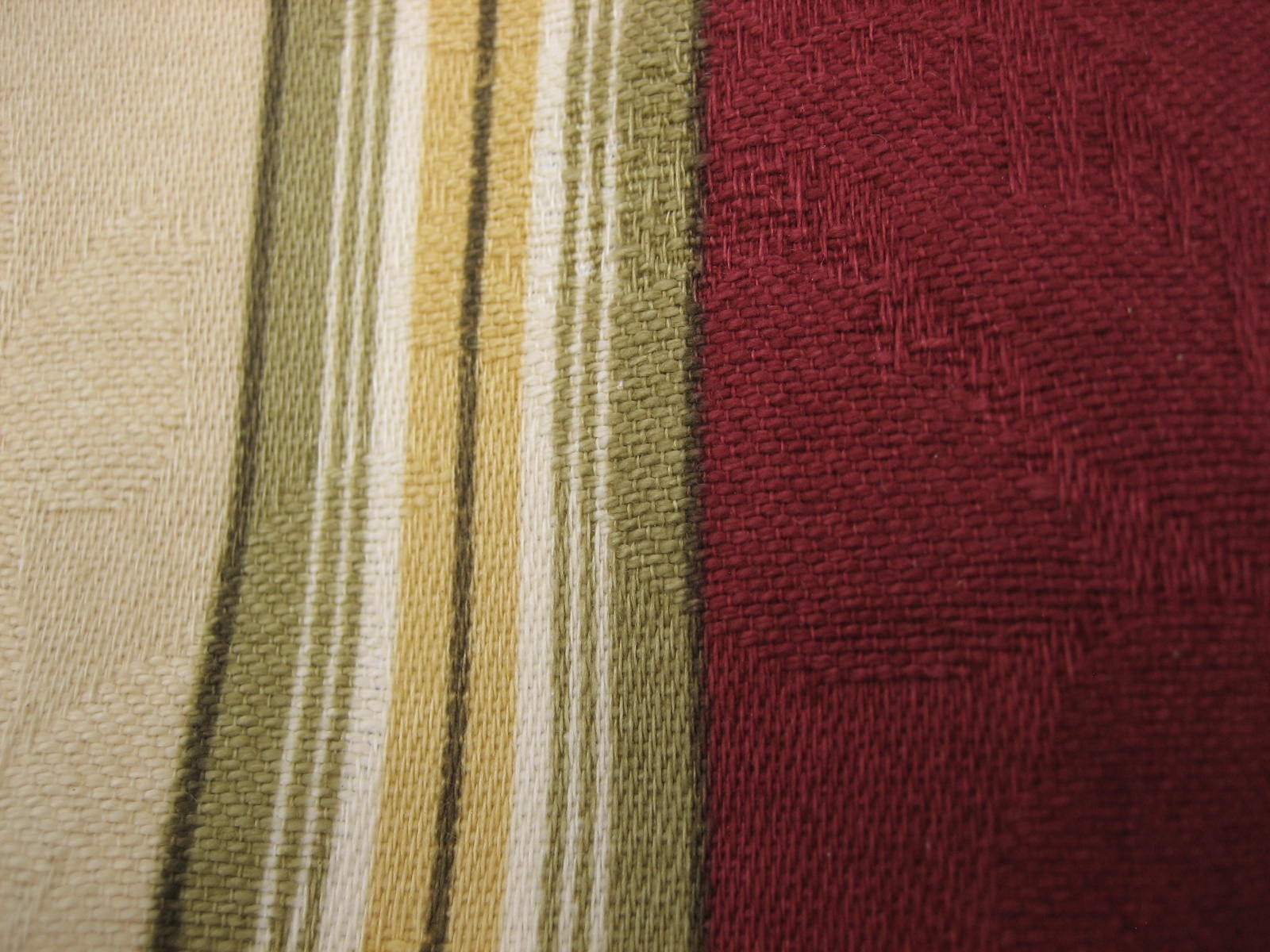 Window Valences Two by Canora Grey Gold Burgandy Striped Scalloped Edge 50″