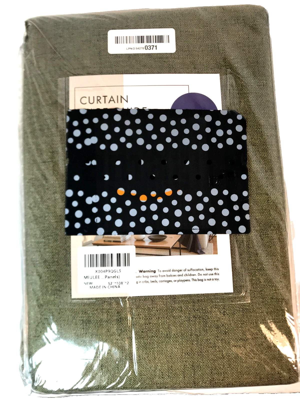 Sage Green Curtains Grommet Window Panels 52″x108″ Textured Linen Look 2 Pcs