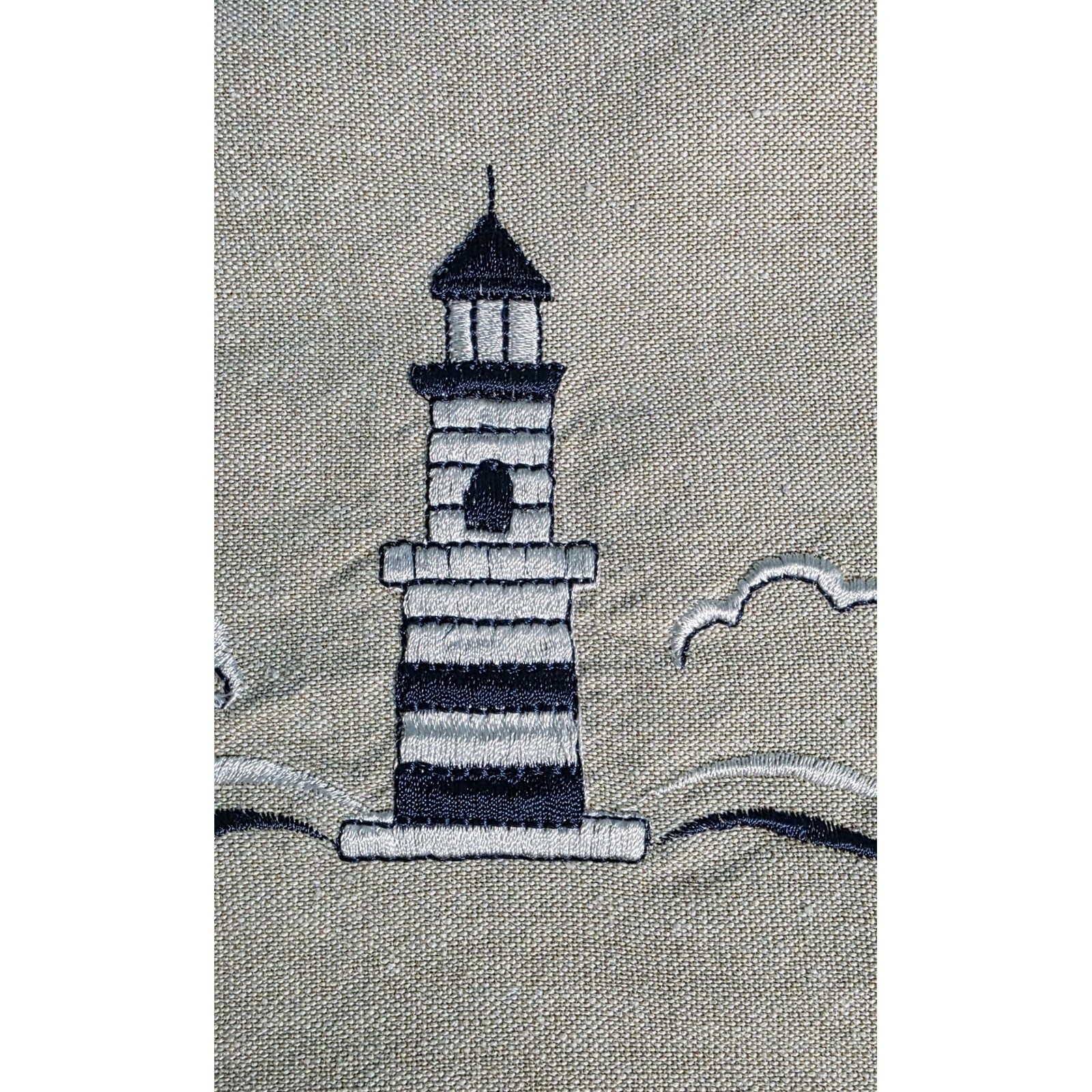 Nautical Lighthouse Sailboat Embroidered Window Valance Cotton 58×15