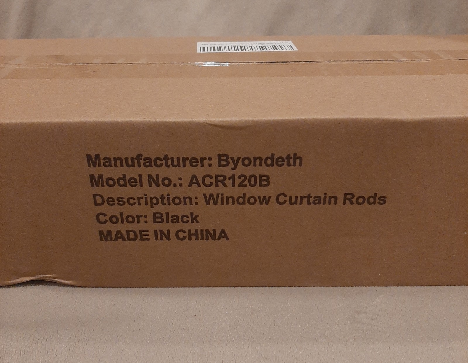 Byondeth 16″-120″ Black Window Curtain Rods Model ACR120B