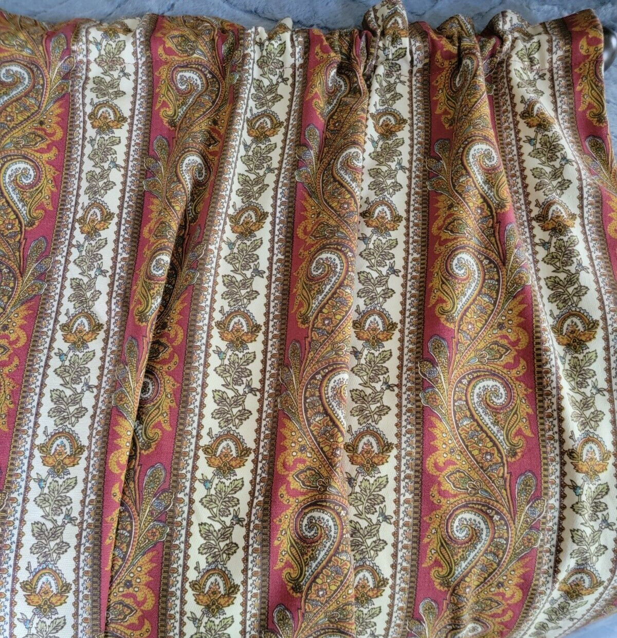 Vintage 1970s Custom Lined Paisley Drapery Panel Extra Wide 139″ x 108″