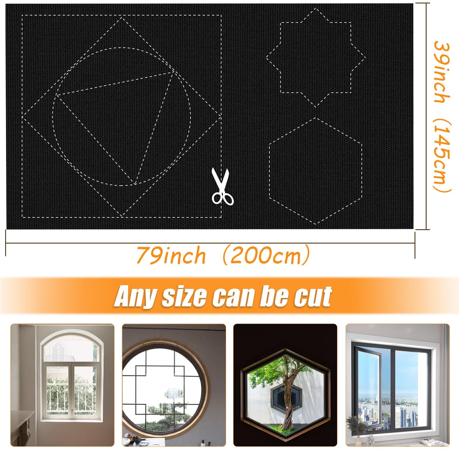 100% Blackout Window Cover, Portable Blackout Curtains for Bedroom Cuttable N…