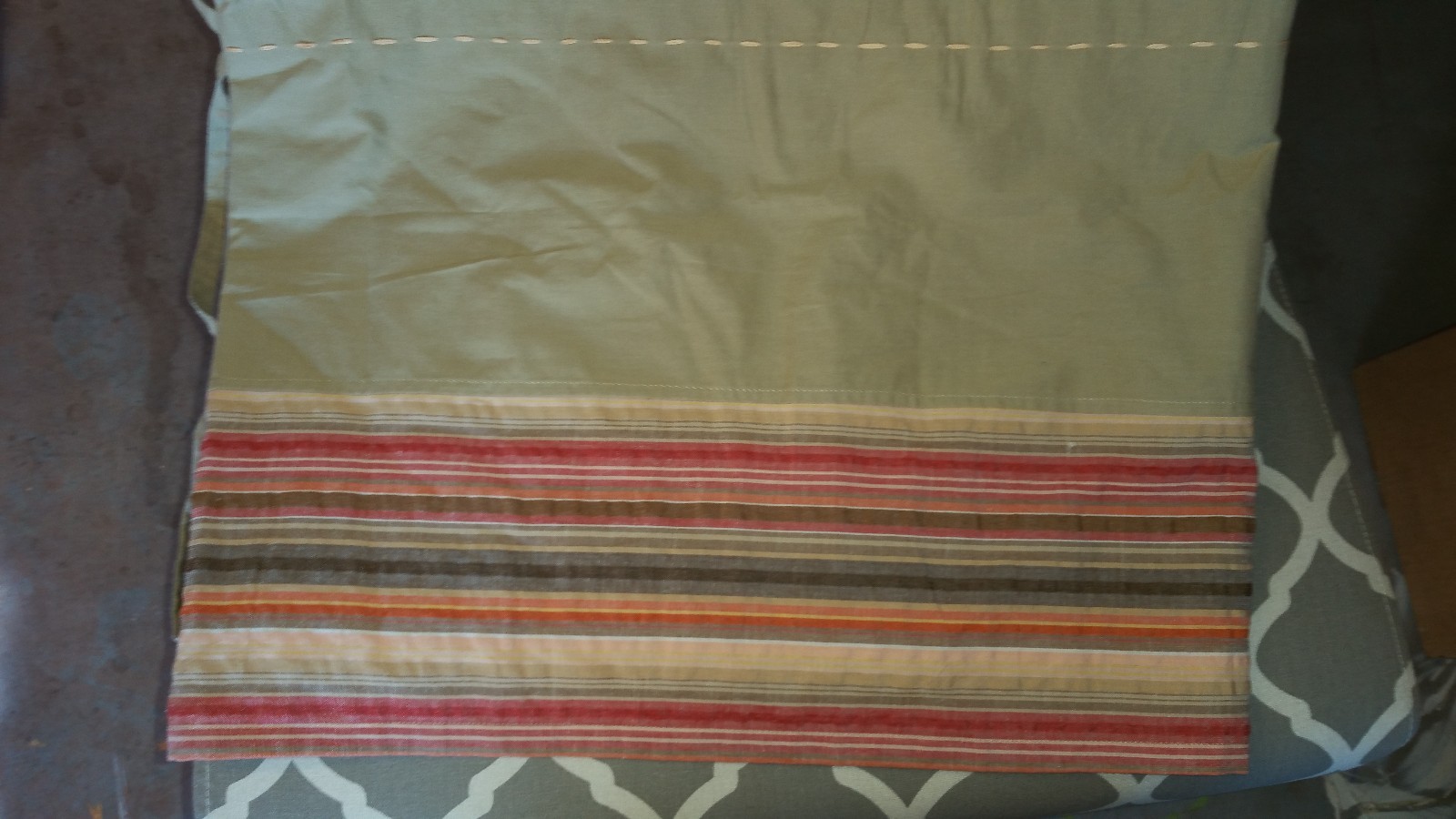 World Market “Beige Stripe” Lightweight Drape Panel 44″ X 84″
