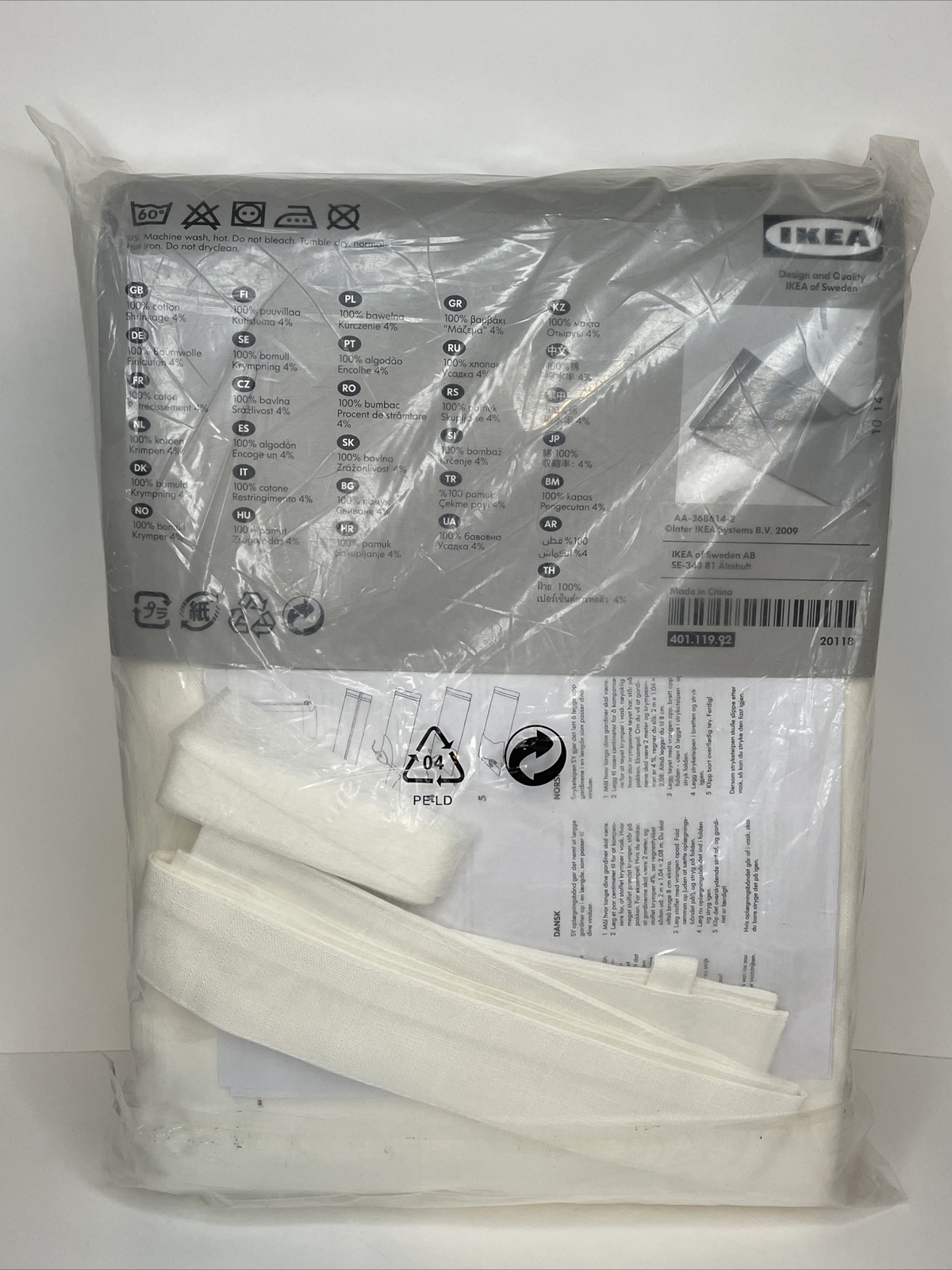 Ikea Ritva Curtains 57×98 Ivory Cream Off White 100% Cotton