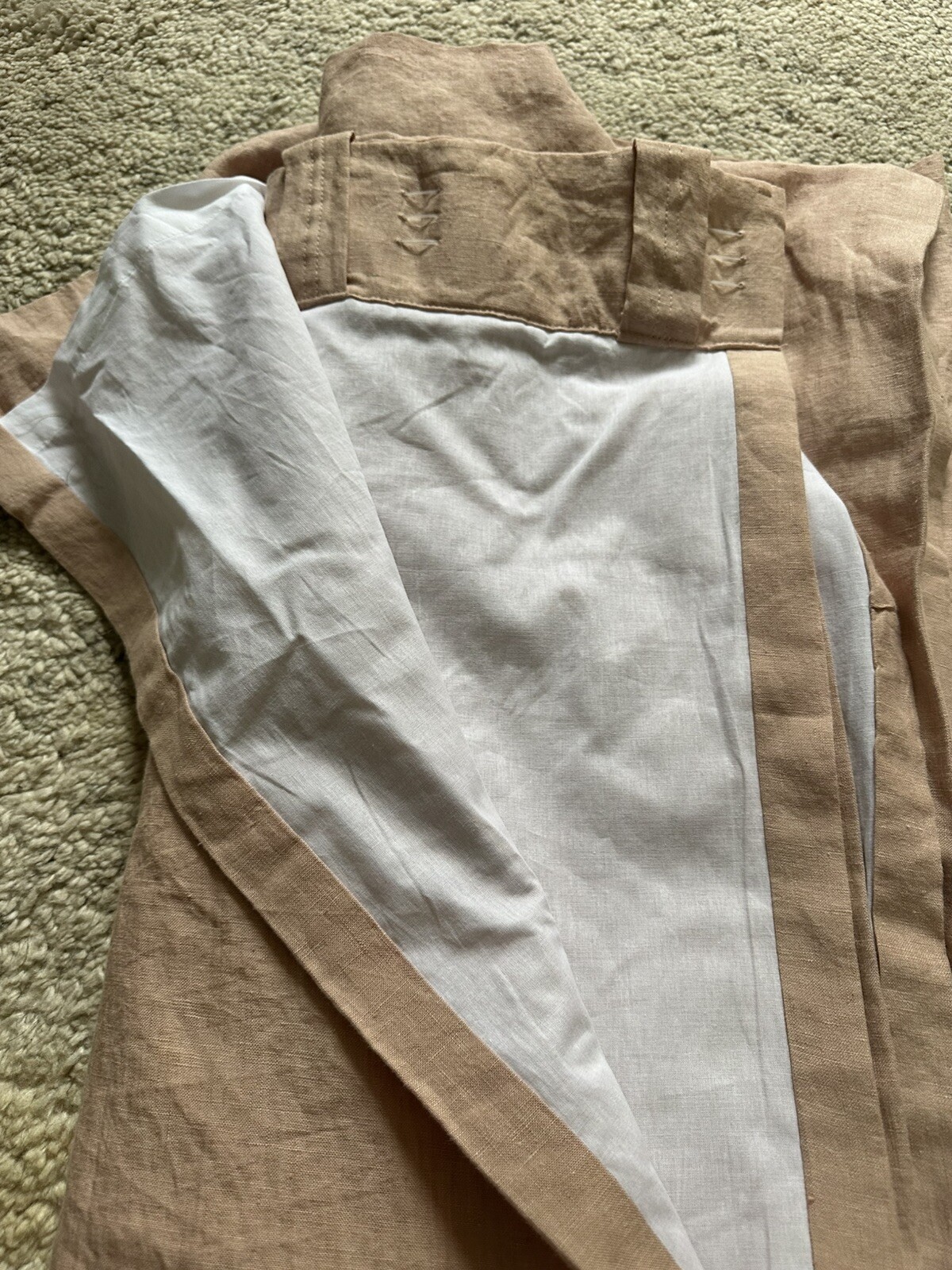 Pottery Barn Belgian Flax Linen 1 Single Drape Soft Lined 50×96” One Peach Blush