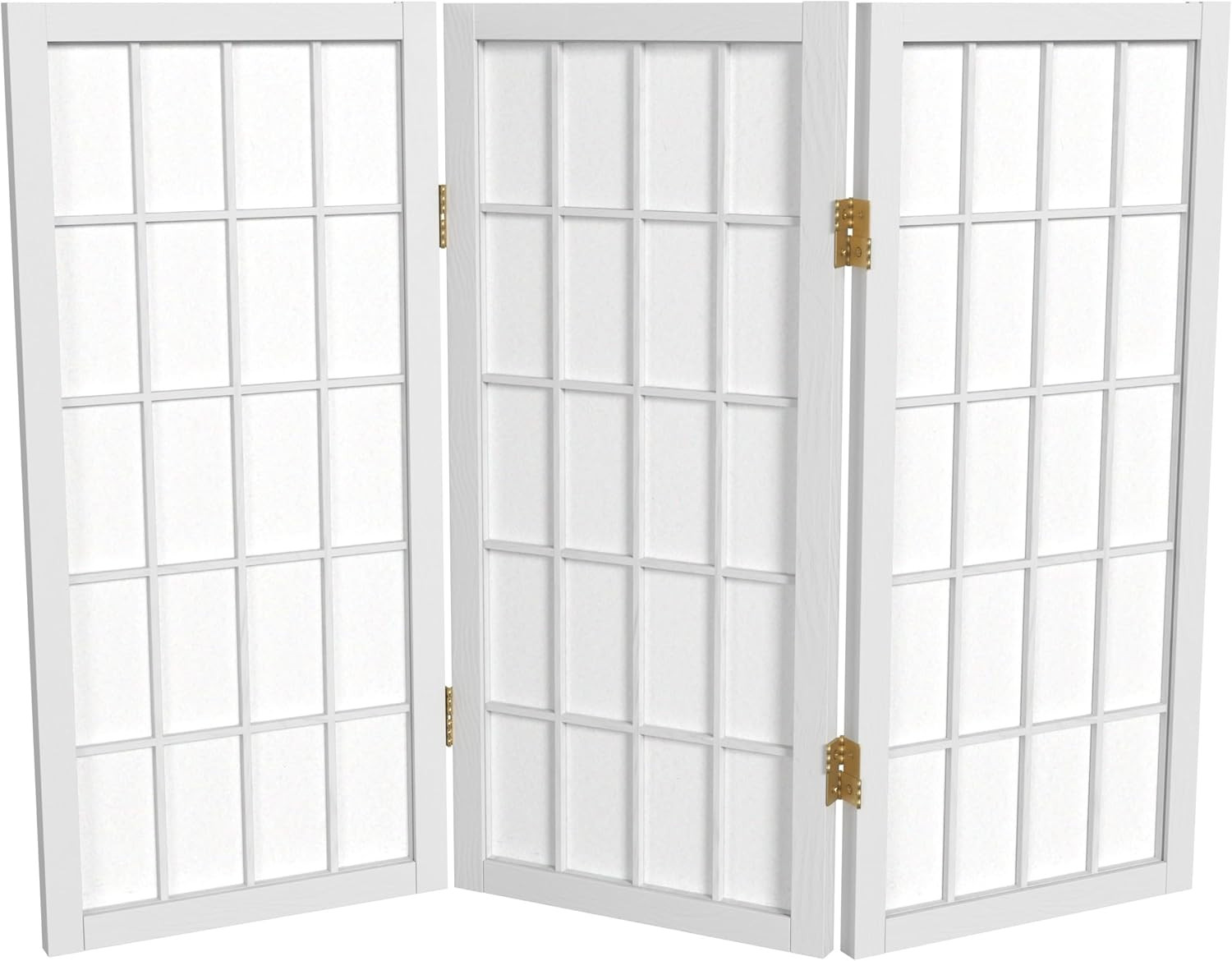 2 Ft. White Shoji Screen – 3-Panel Short Desktop Window Divider
