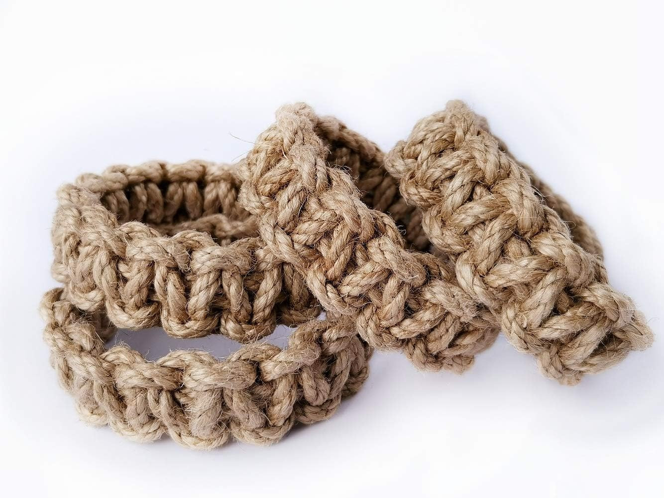Braided Outdoor Curtain Tiebacks for Drapes, Rustic Curtain Holdbacks 4 Pack, Ha