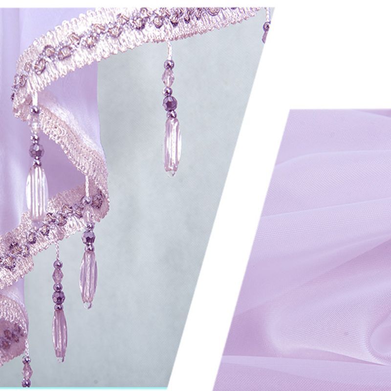 1Pc/3Pcs Candy Color Sheer for Triangle Valance Beaded Trim Tassels Window Curta