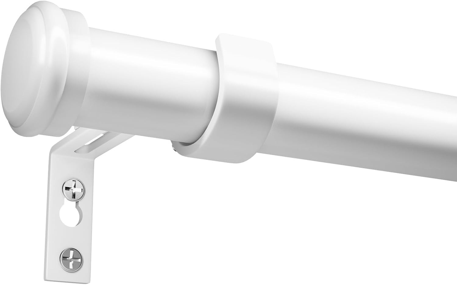 Zeerobee Curtain Rods 66-120” White 1” Heavy Duty Adjustable Drapery Pole