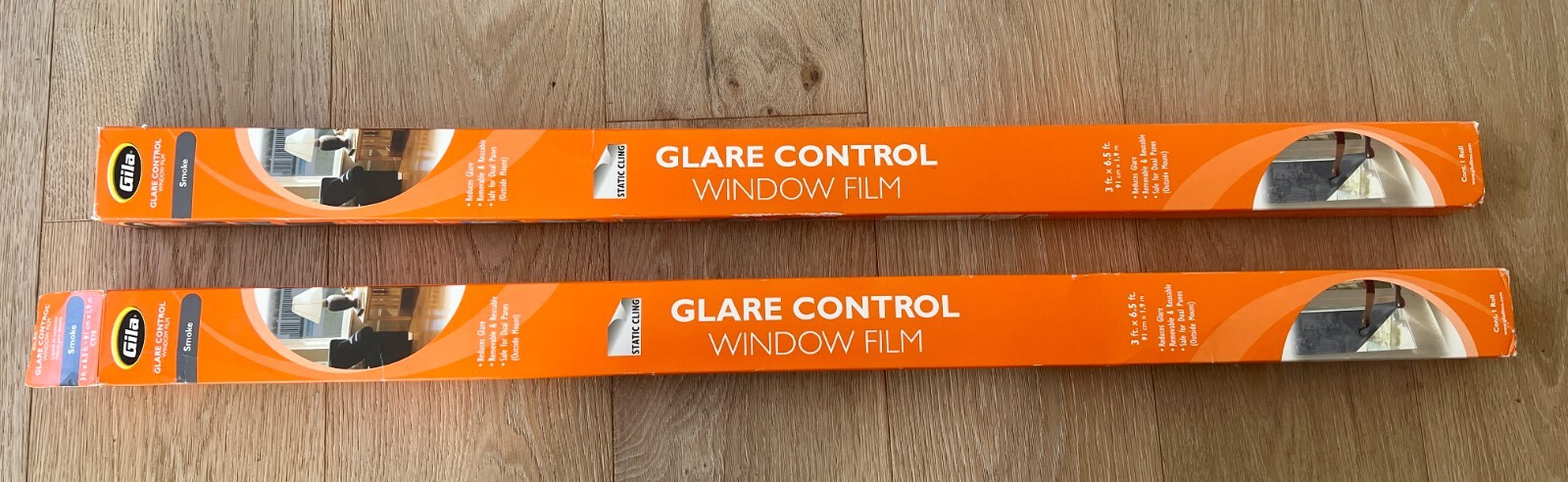 Gila 3′ x 6.5′ Glare Control Window Film CS78 Smoke (2 Rolls) New Opened Boxes