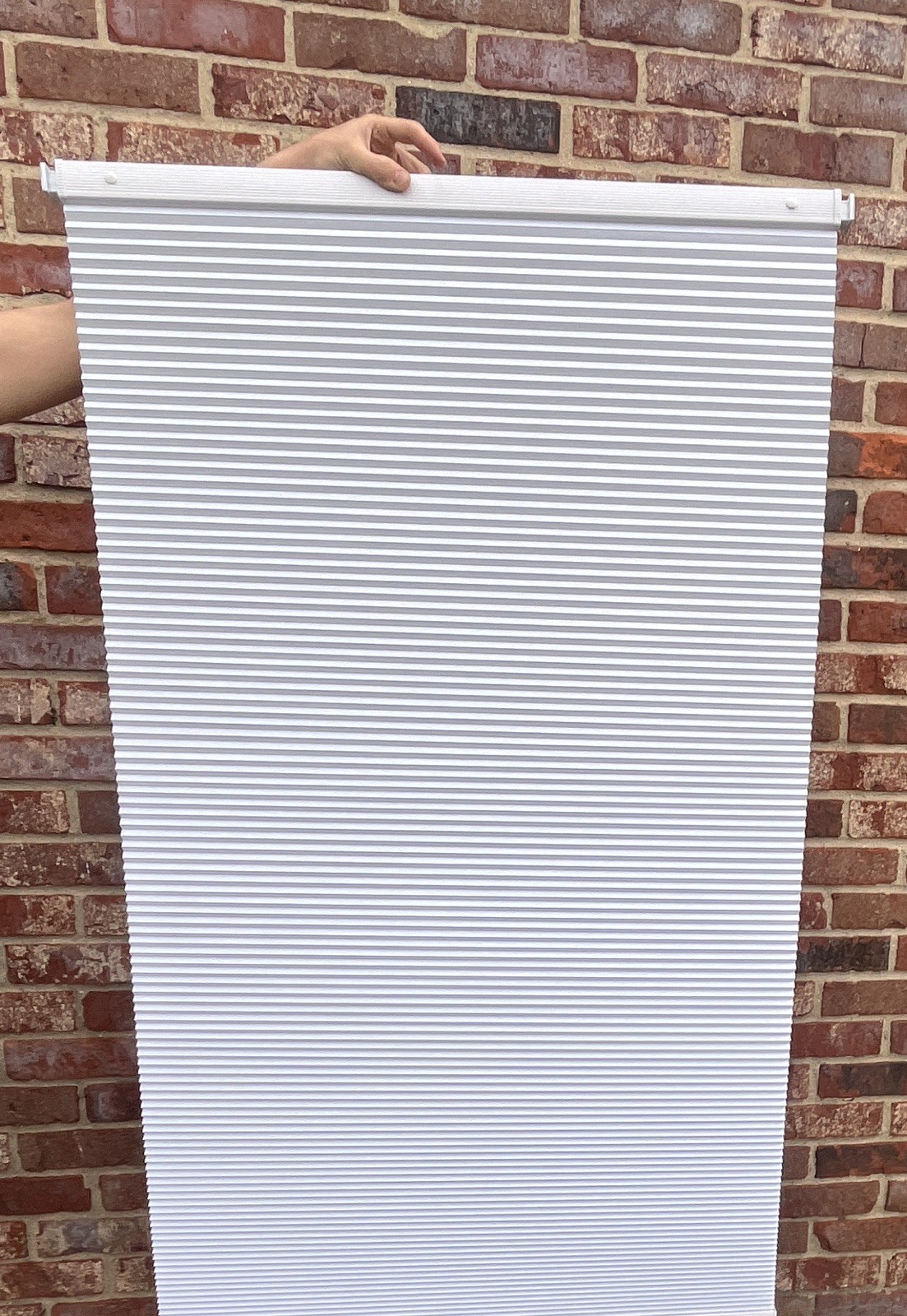 White Cordless Cellular Shade 31″W x 48″H Blackout Window Frame Mounted