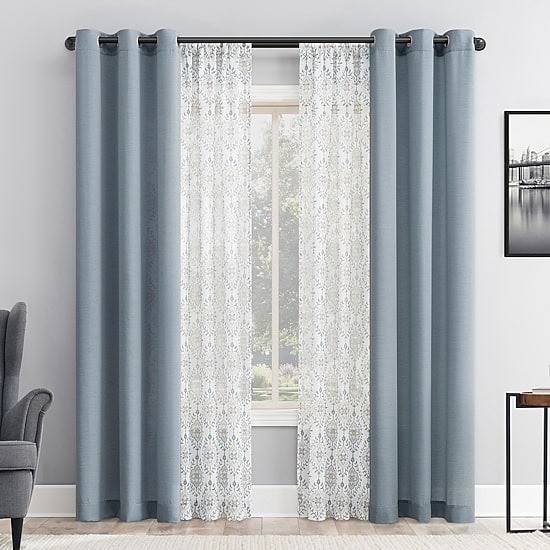 No 918 Harmon Print Curtain Panels 37″x84″ Grommet Light Filtering Set of 4