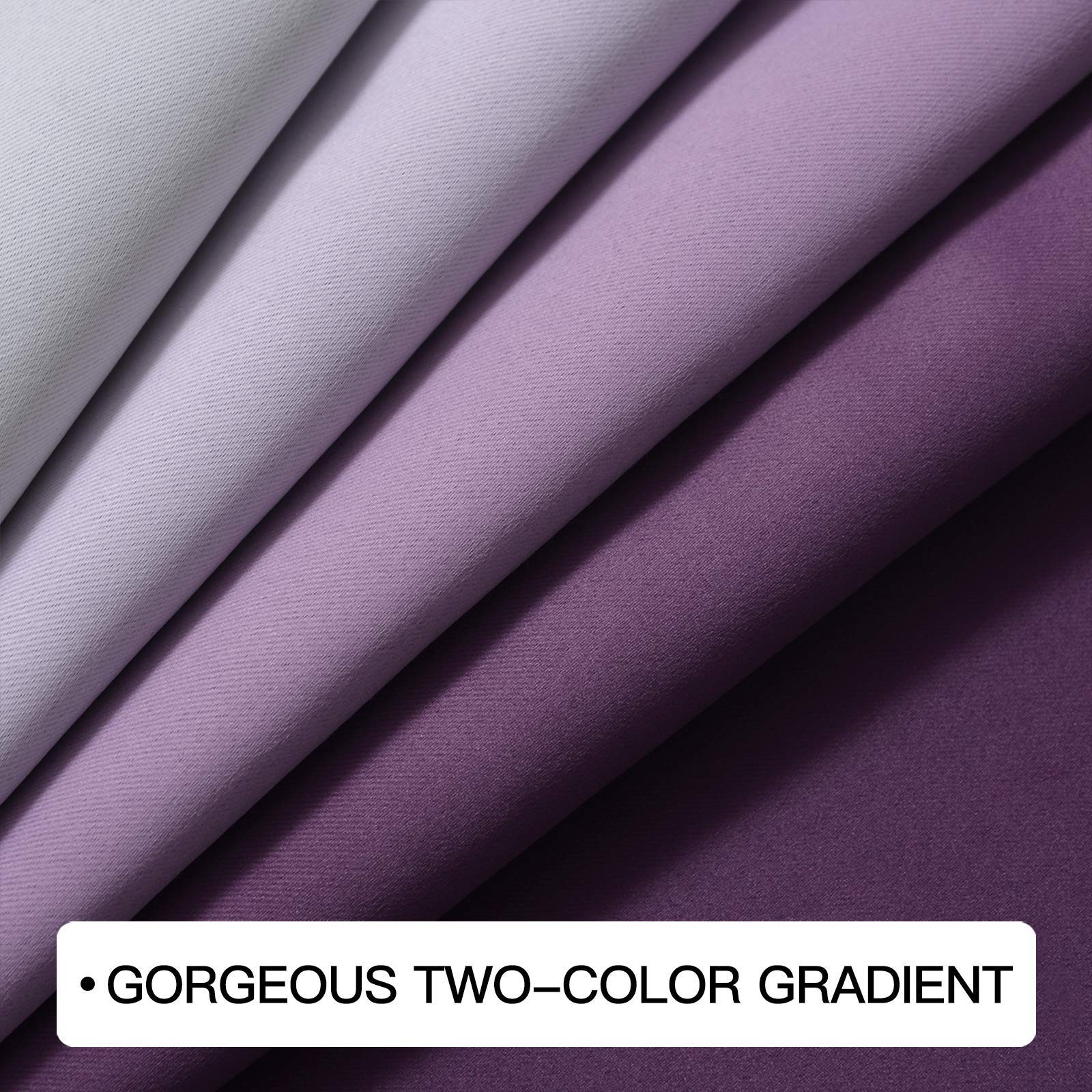 Curtains & Drapes Ombre Purple Gradient Drape 63 inch Long 1 Panel,Grommet Ro…