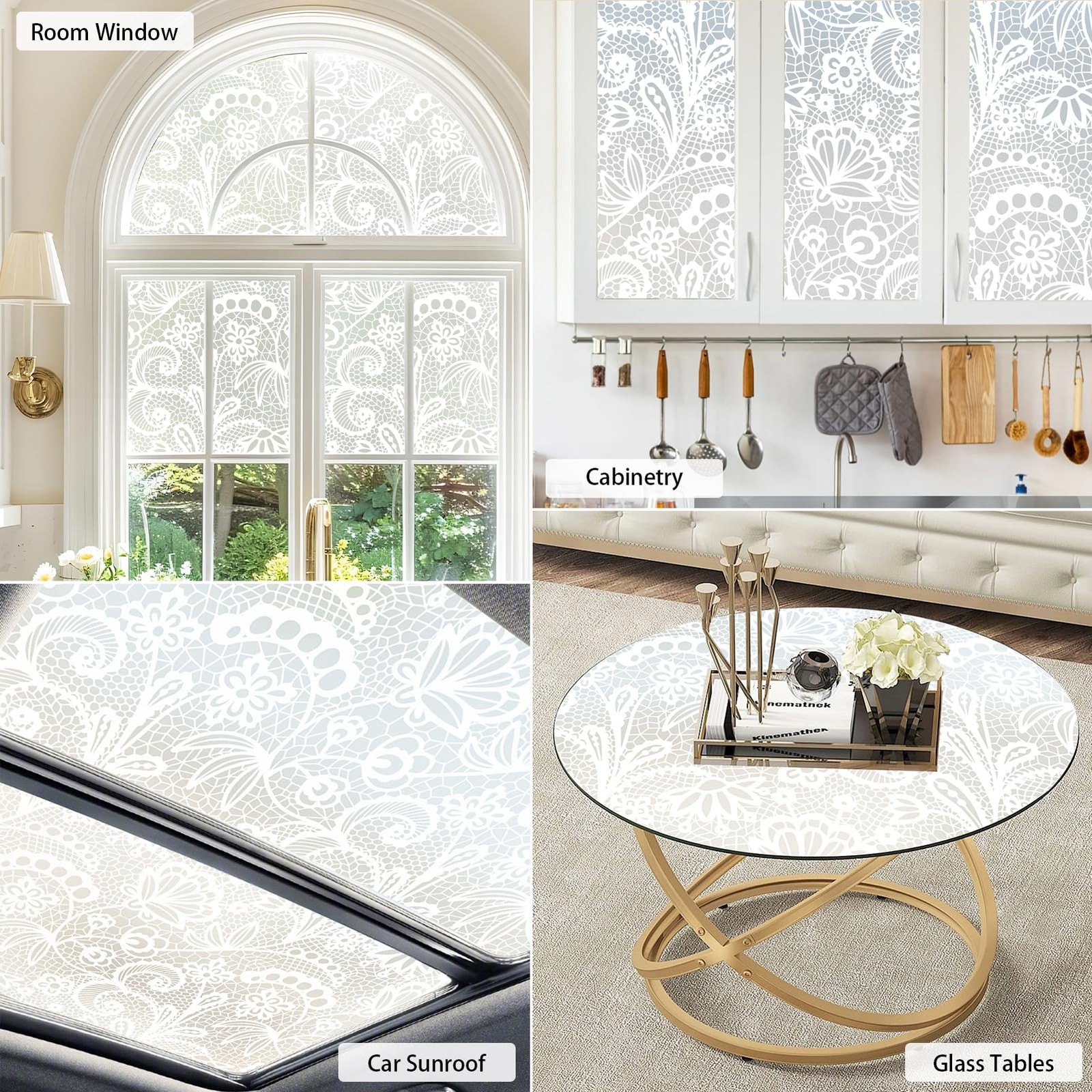 DKTIE Bathroom Window Privacy Film White Canvas Texture 17.7” x 78.7”, S686
