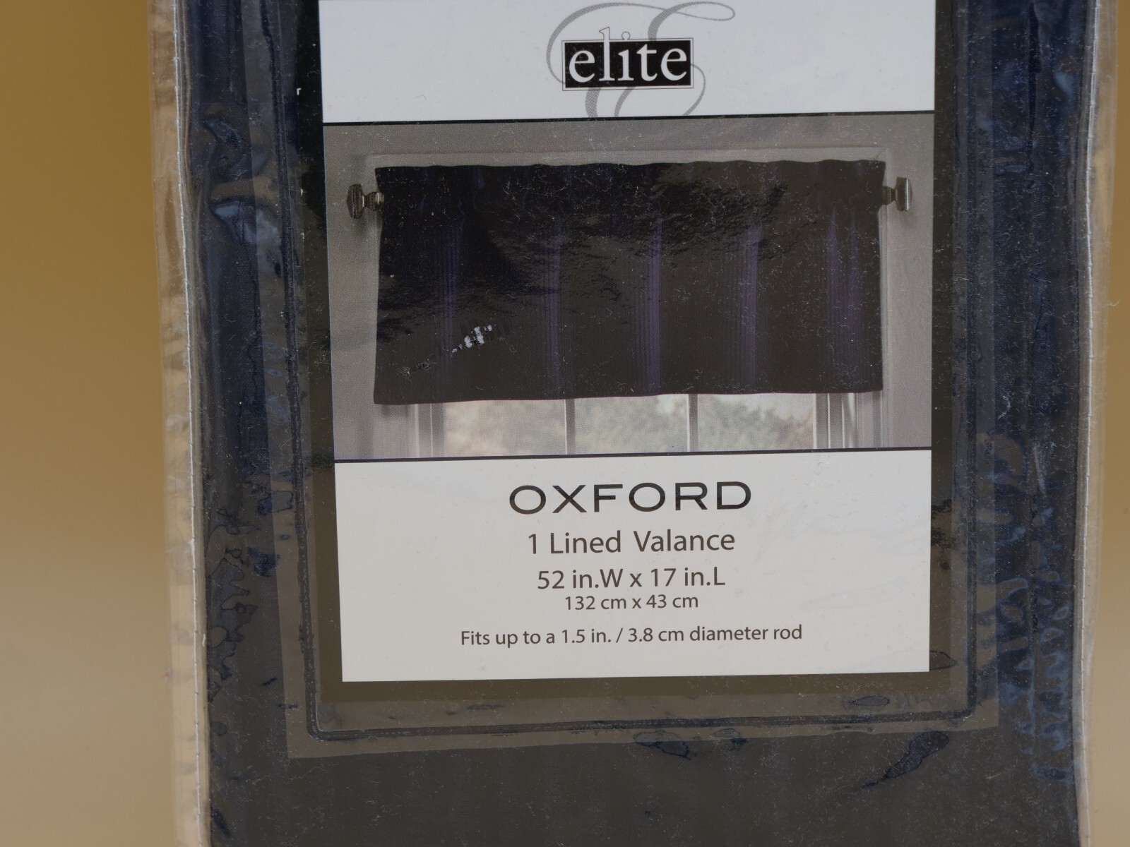 Elite Oxford Lined Window Valance In Blue