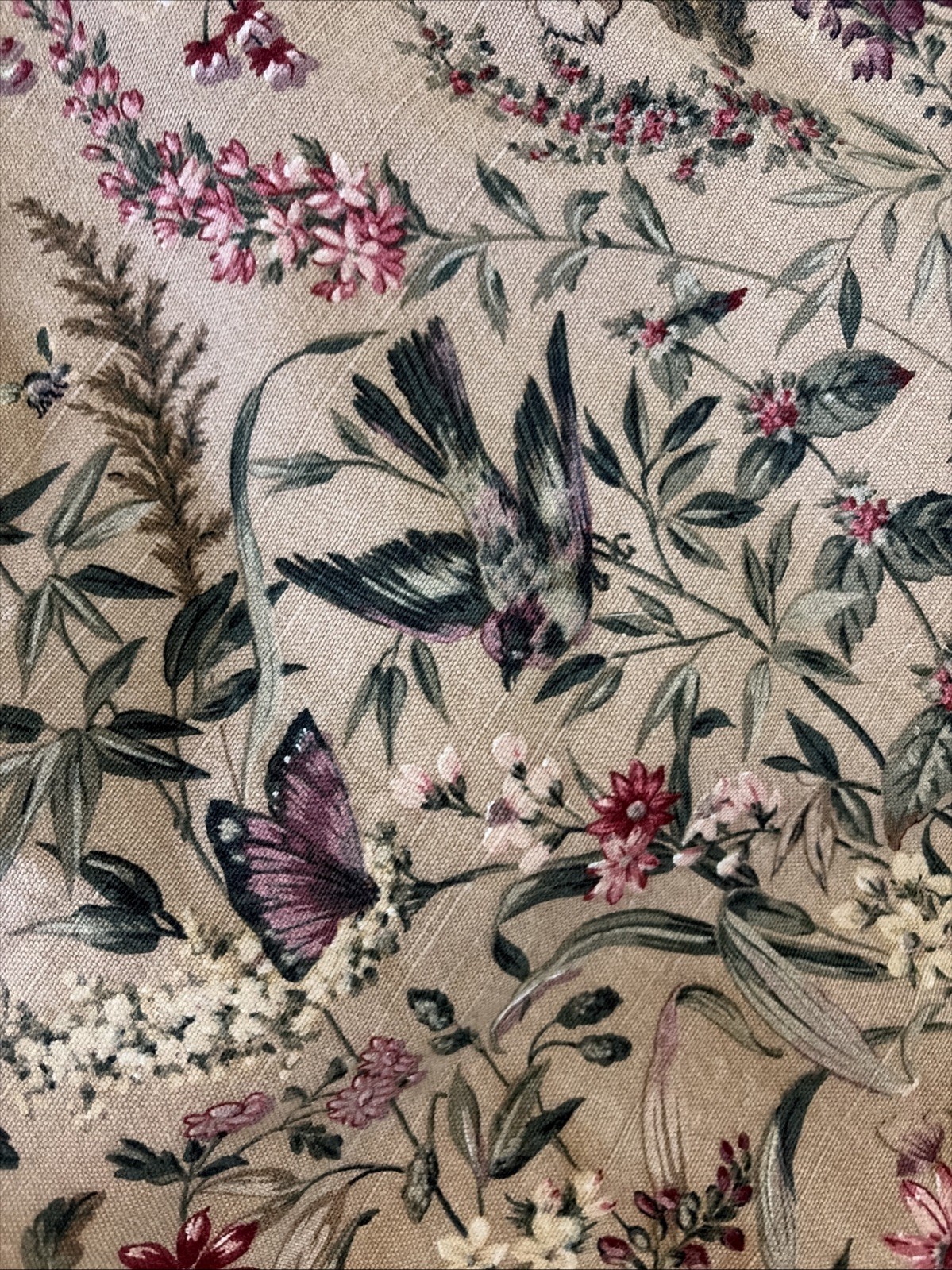 VINTAGE LOT 3 RAYMOND WAITES CUSTOM VALANCE BIRDS FLORAL 98x40x20 BEAUTIFUL LINE