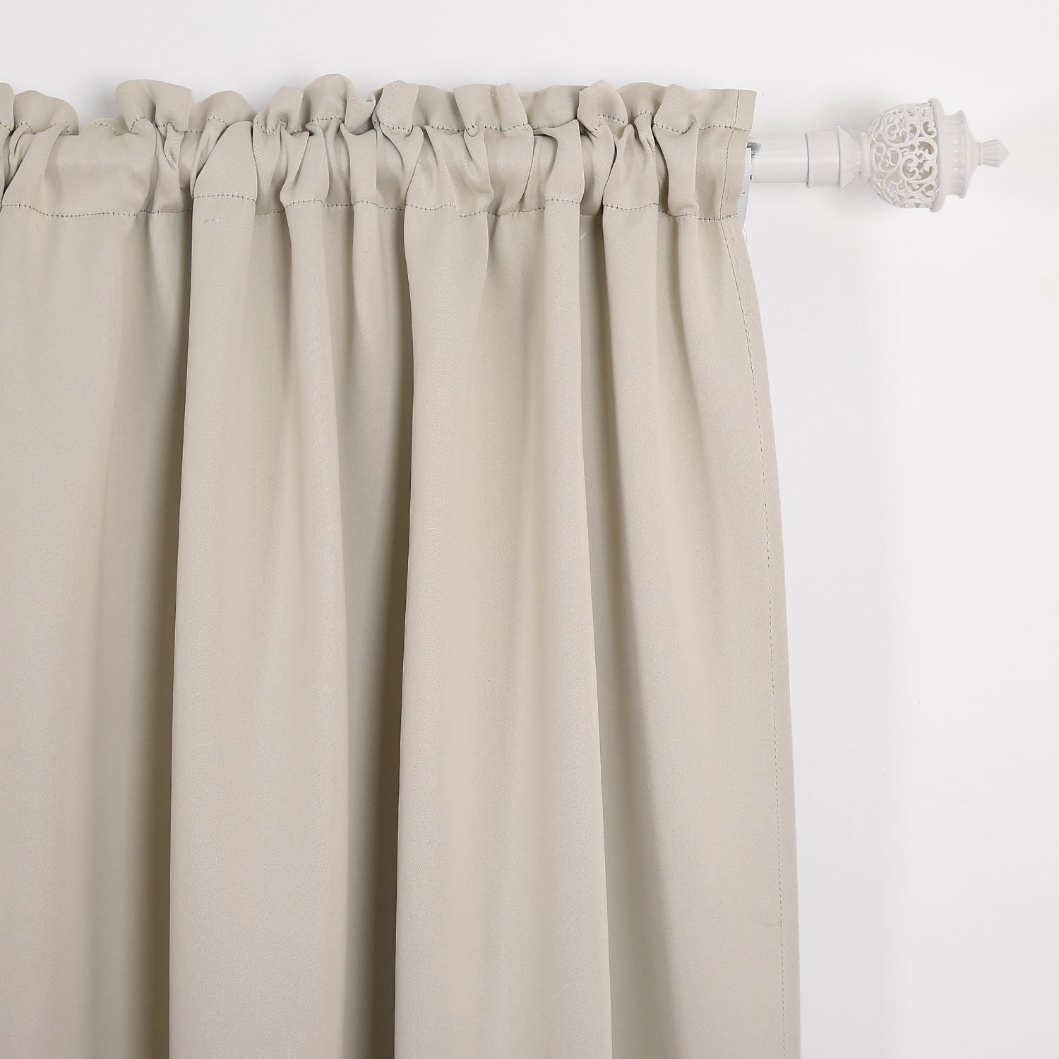 Deconovo Rod Pocket Blackout Curtains 52W x 95L Beige Set of 4 Patio