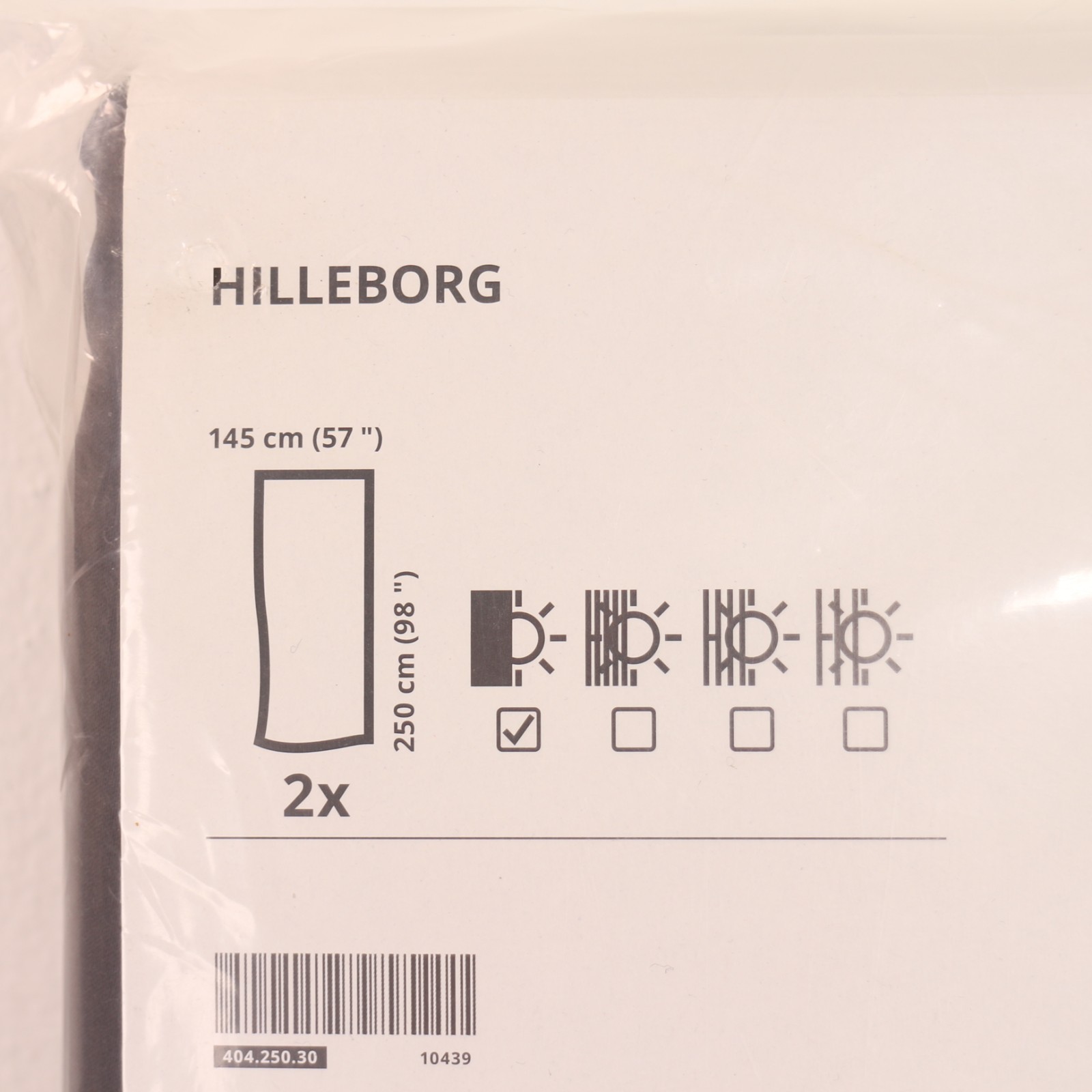 Ikea HILLEBORG Blackout Curtains 2 Panels 57×98″ Gray/Dark Gray 404.250.30, NEW