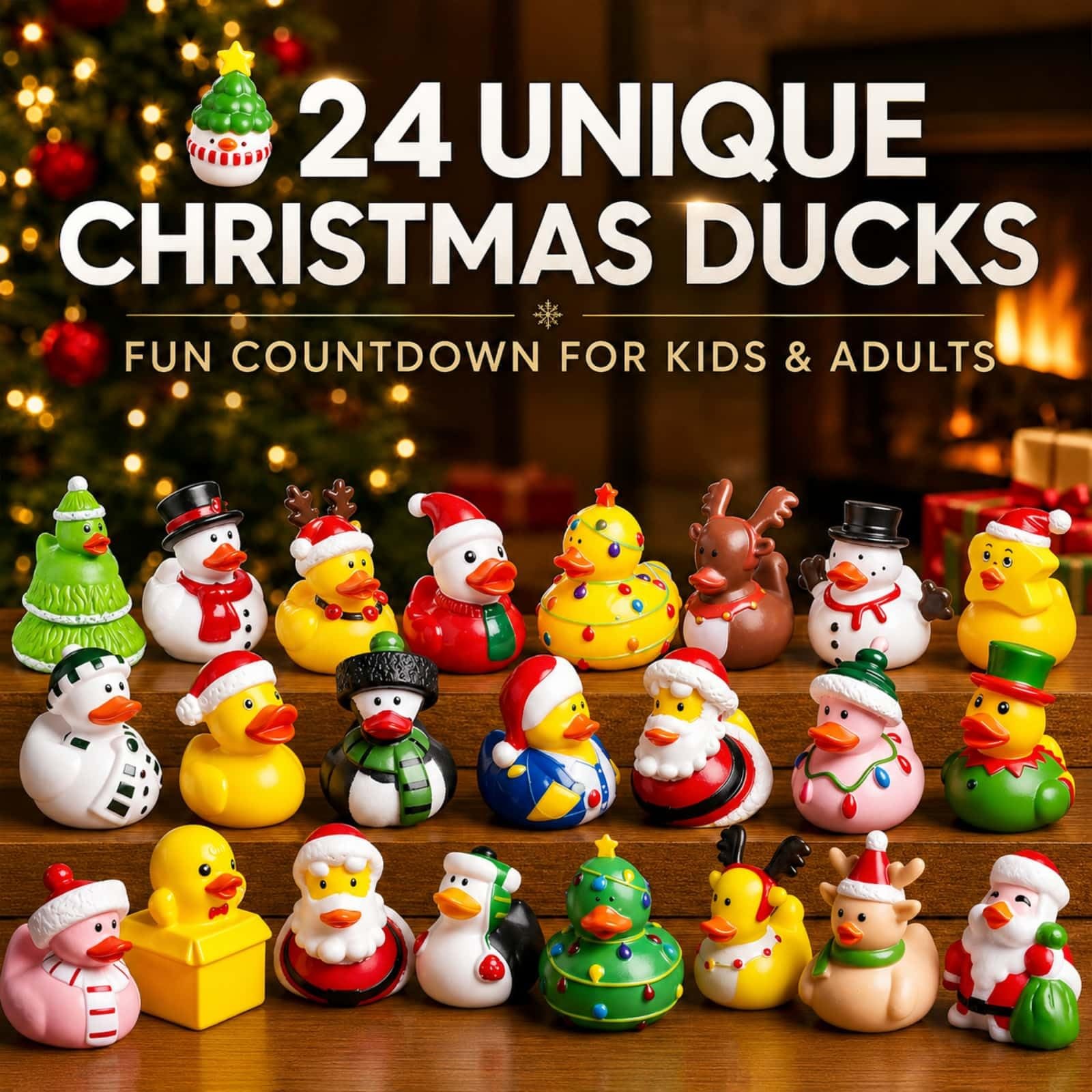 Intever 2026 Advent Calendar Christmas Ducks – 24 Days of Surprise Rubber Duc…
