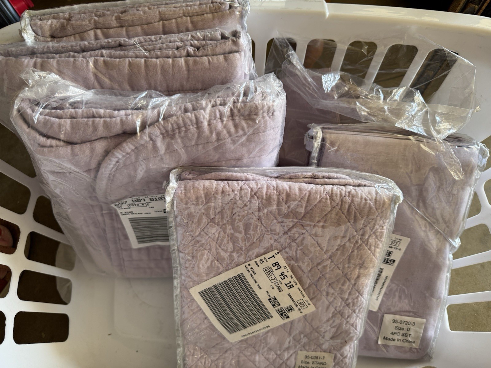 Vintage NIP Brylane Home 4 Lilac Panels With Tie Backs 3 Valances, 1 Pillow Sham